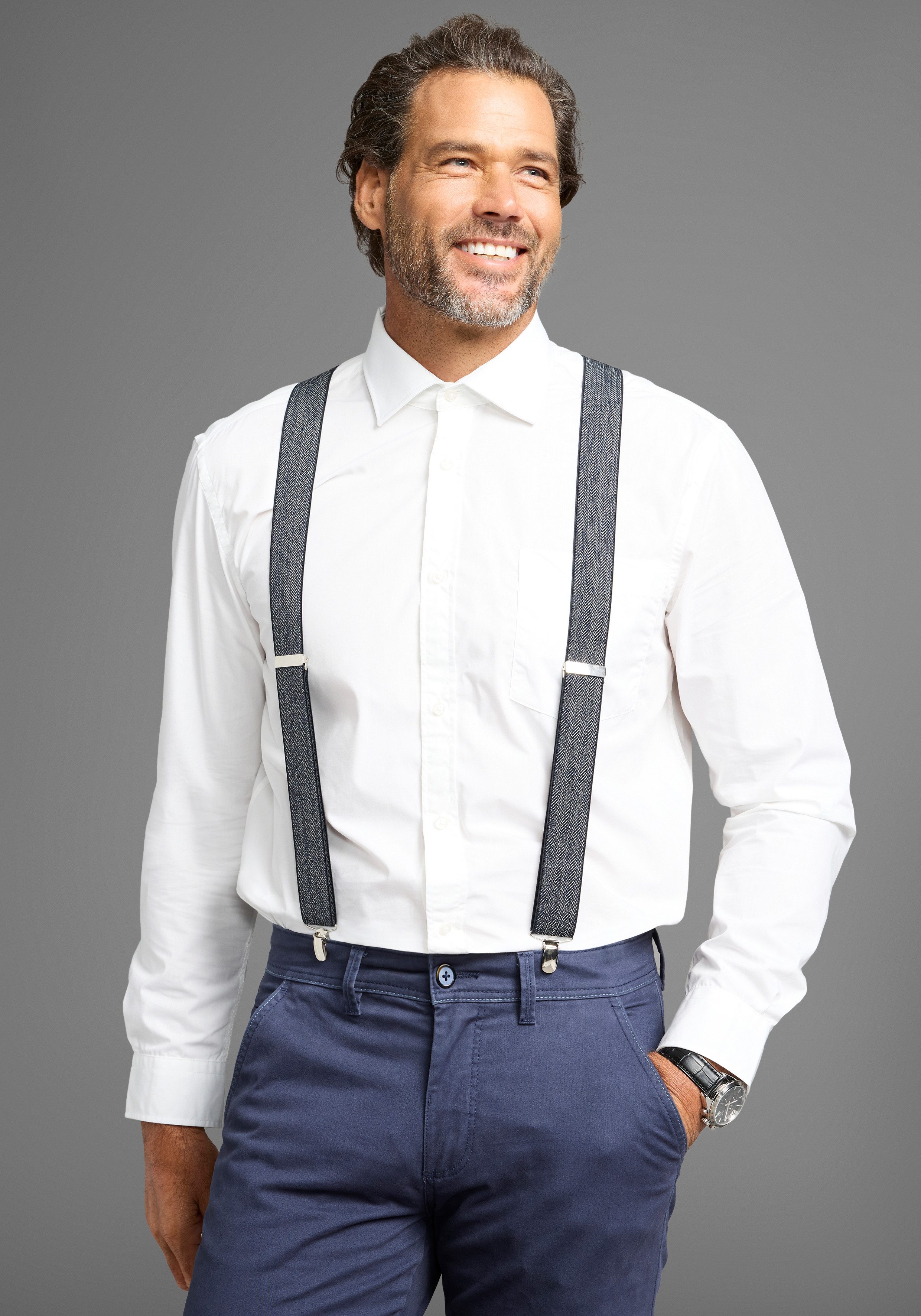 Man's World Bretels in klassieke x-vorm & comfortabele breedte & extra lengte - nieuw