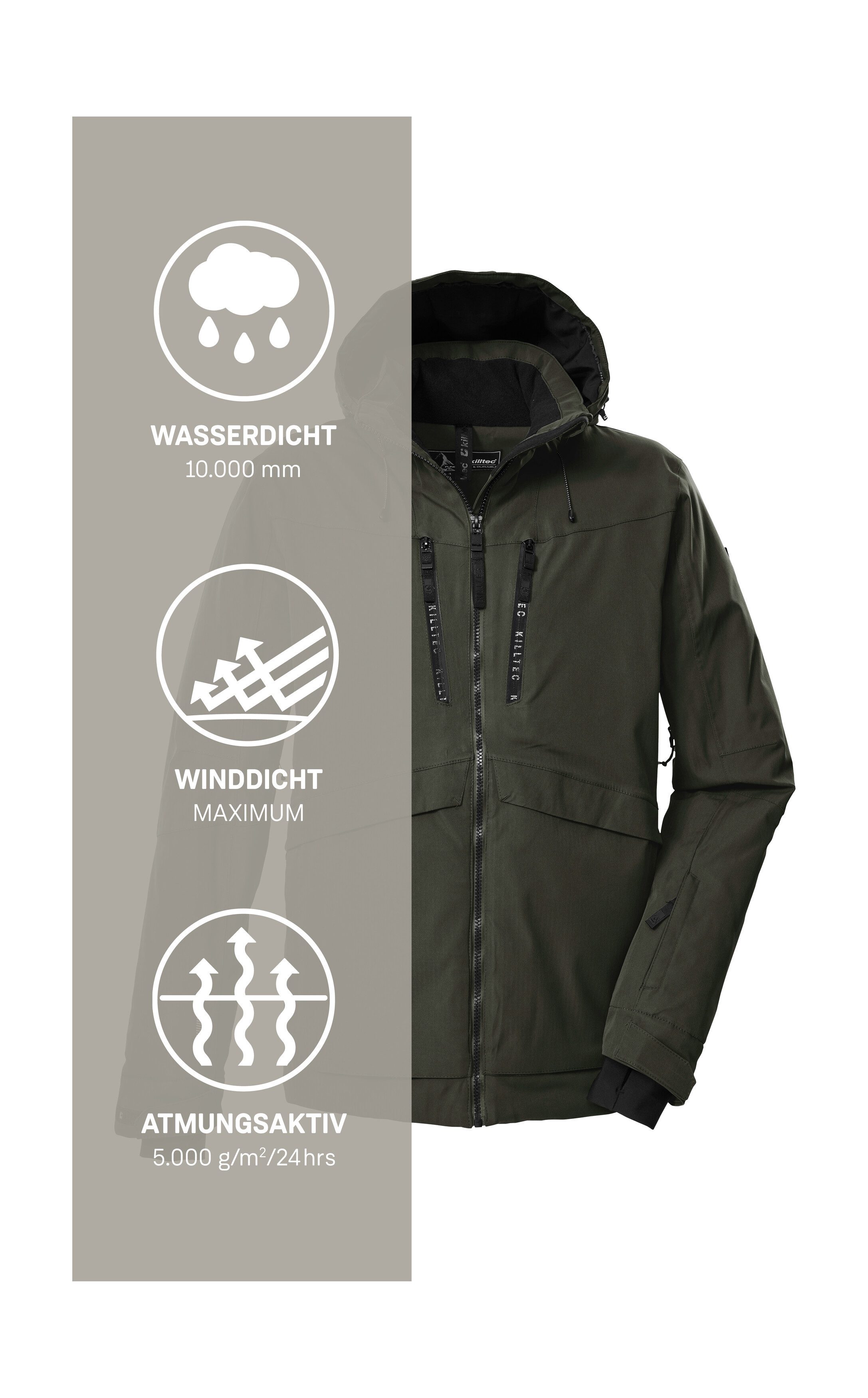 Killtec Ski-jack KSW 55 MN SKI JCKT Waterdichte, ademende skijas met gelaste naden
