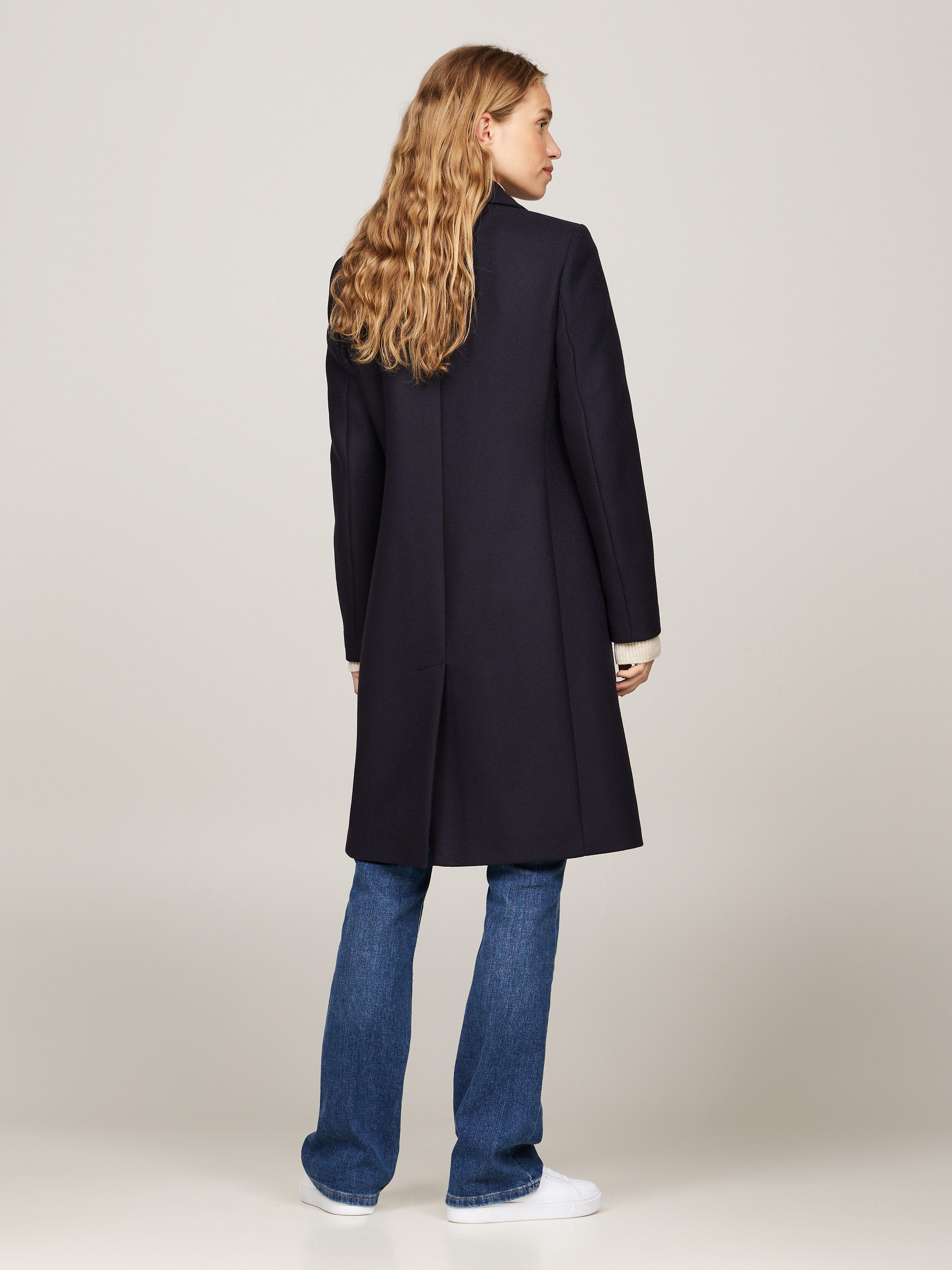 Tommy Hilfiger Lange jas met gestempeld logo