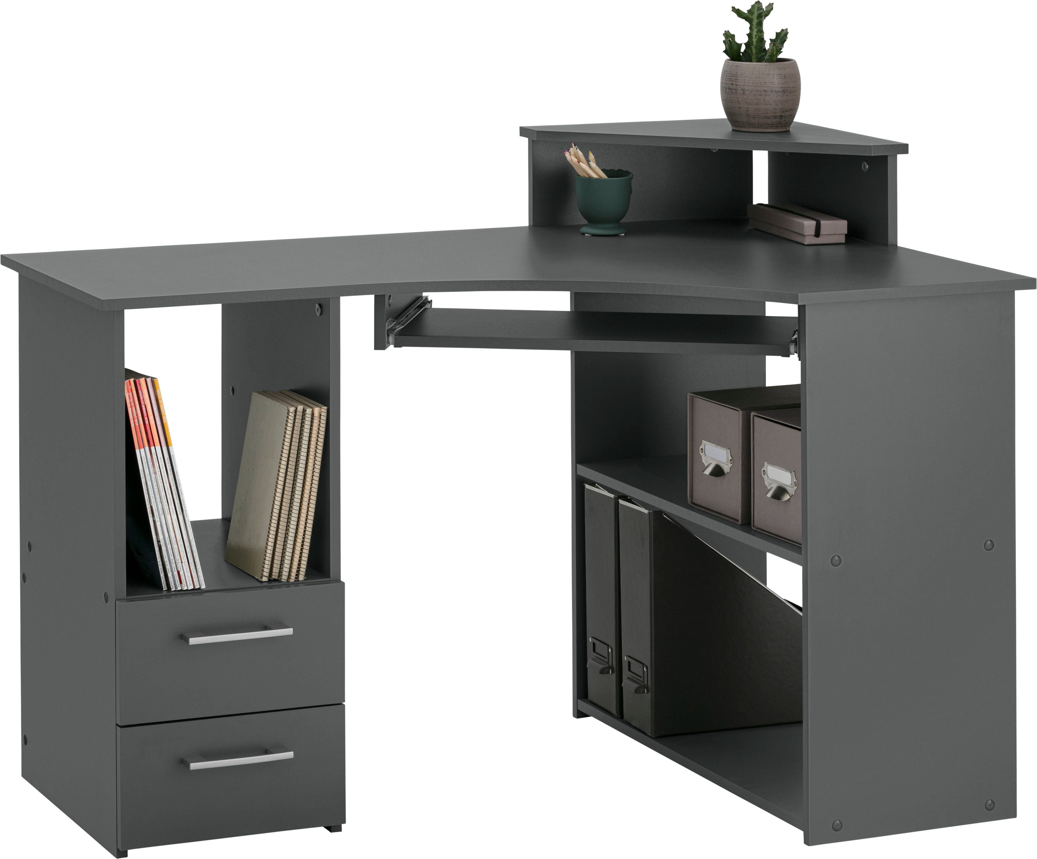 VOGL Möbelfabrik Bureau Sam Breedte 137 cm, met uittrekplank voor het toetsenbord en towervak