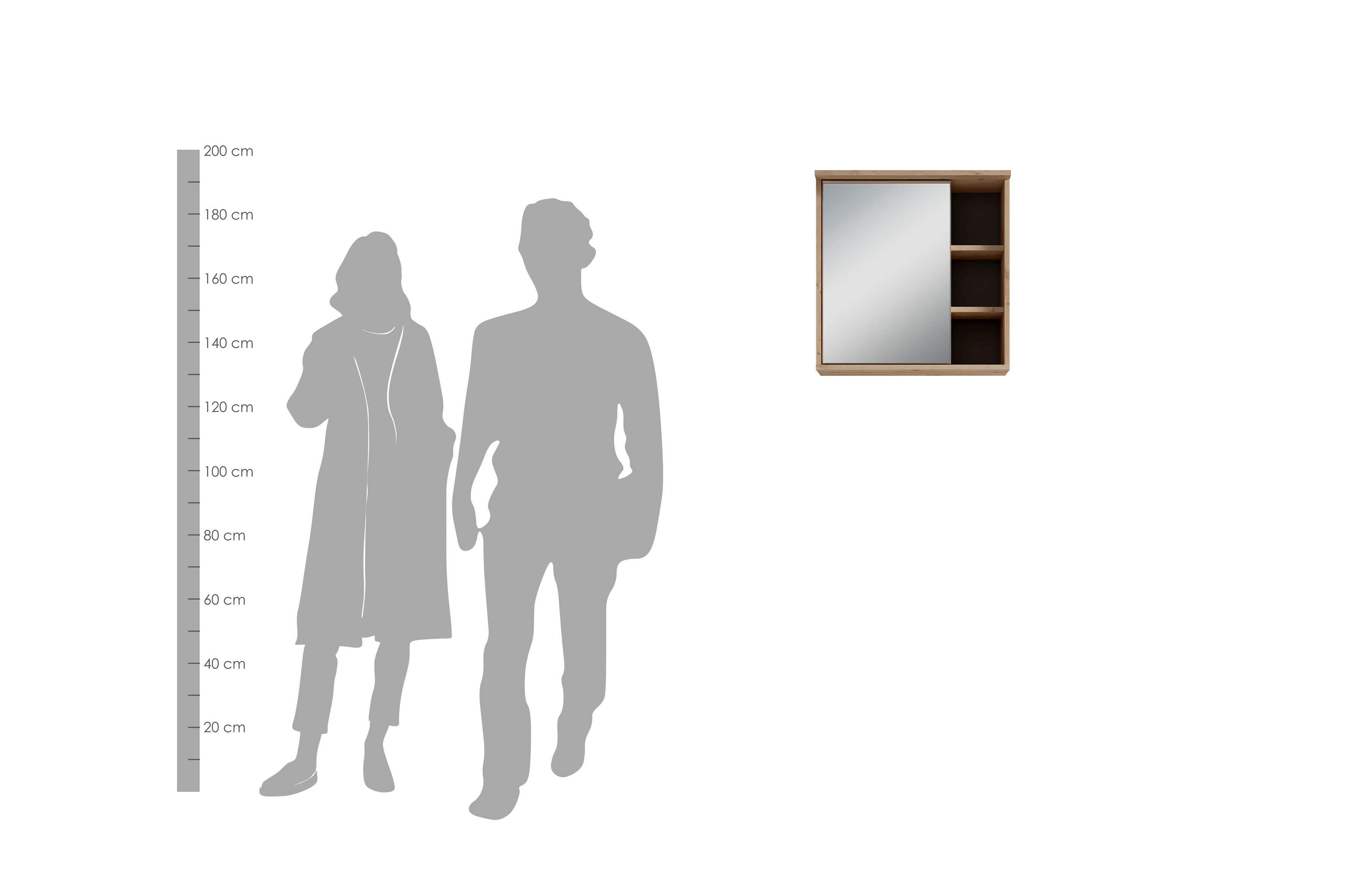 byLIVING Spiegelkast Wellness 60cm badkamerkast met led-verlichting, grote spiegel en veel opbergruimte (1 stuk)