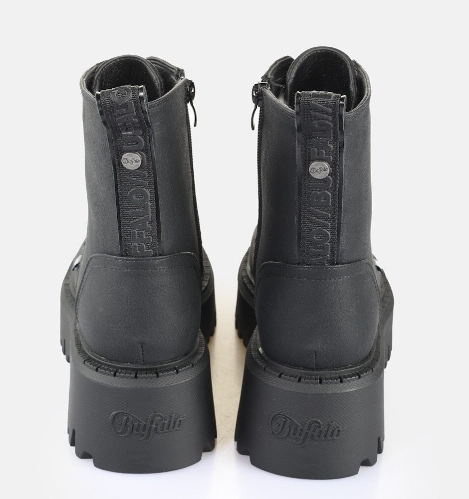 Buffalo Veterschoenen Aspen Lace Up Warm Plateauzolen, bikerboots met vetersluiting en ritssluiting