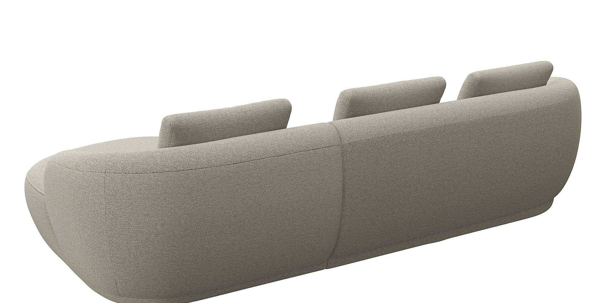 FLEXLUX Zithoek Torino, rond, L-vorm, bankhoek met recamière, longchair-sofa