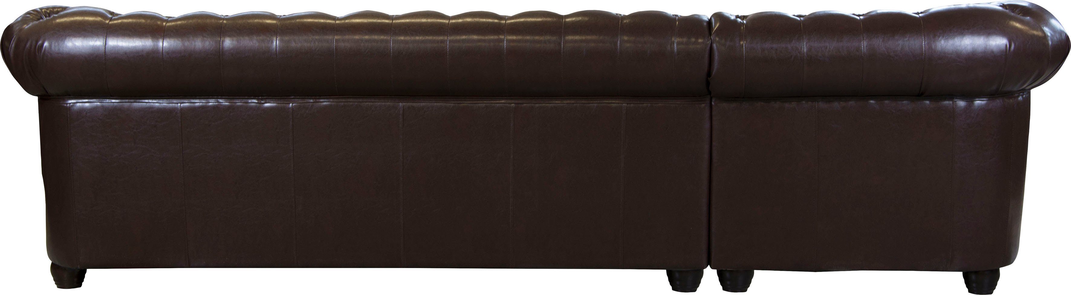 Home affaire Chesterfield-bank Rysum L-vorm Chesterfield-look, lange zijde links of rechts