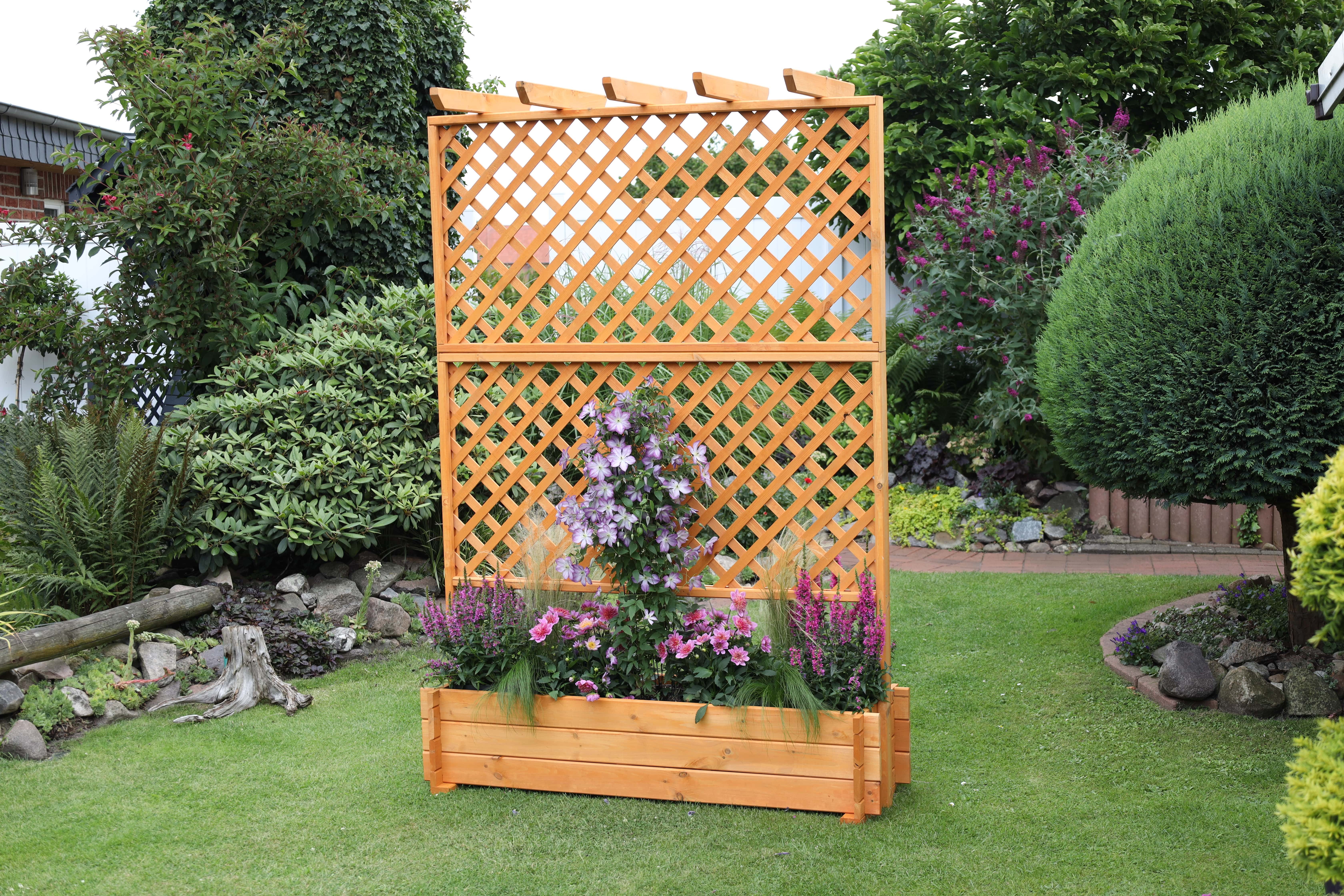 promadino Rek Pergola met plantenbak, bxdxh: 140x65x200 cm