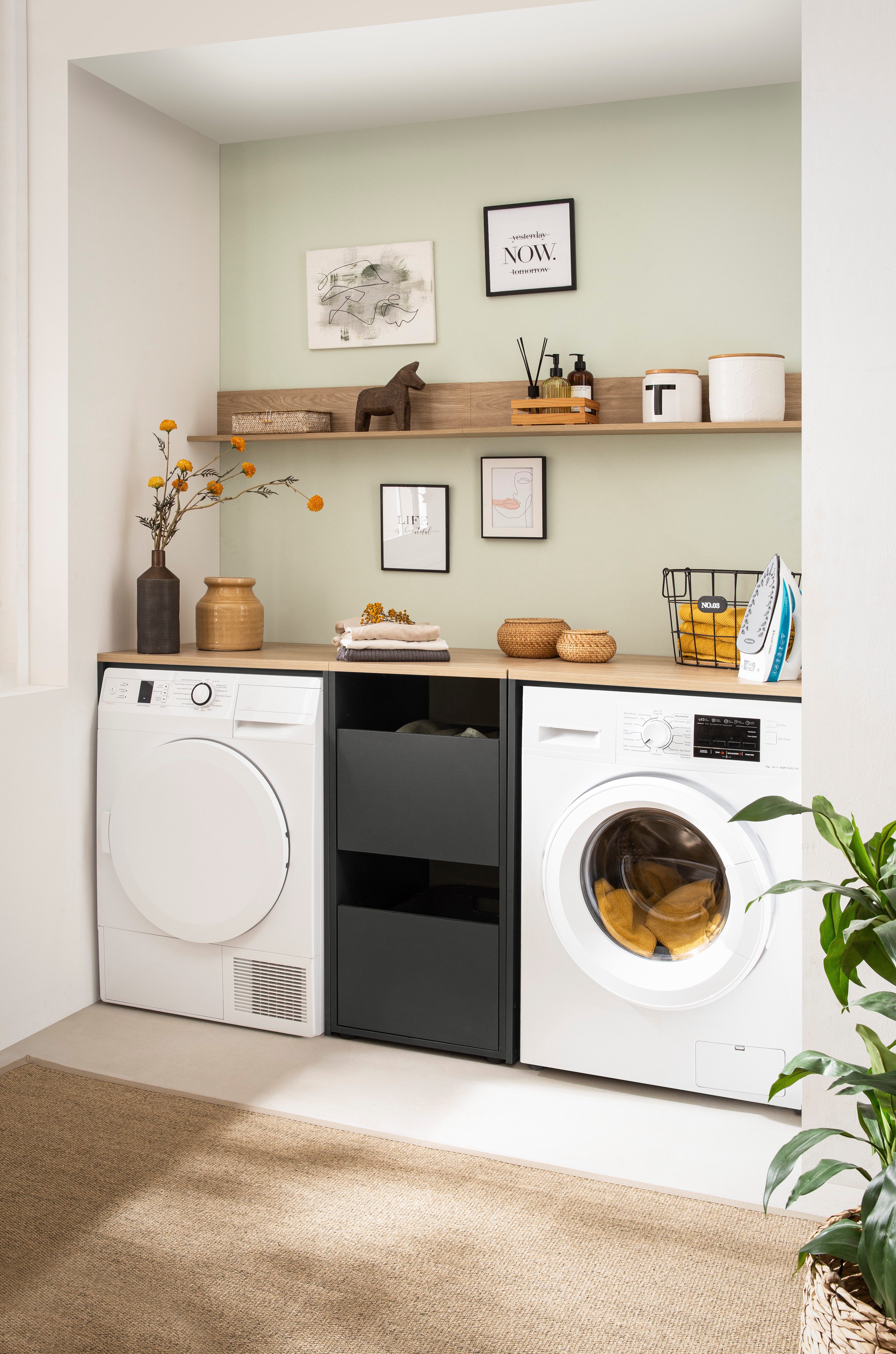 Schildmeyer Kast voor wasmachine Solea, breedte 67 cm Variabel te bevestigen traverse, stapelbaar