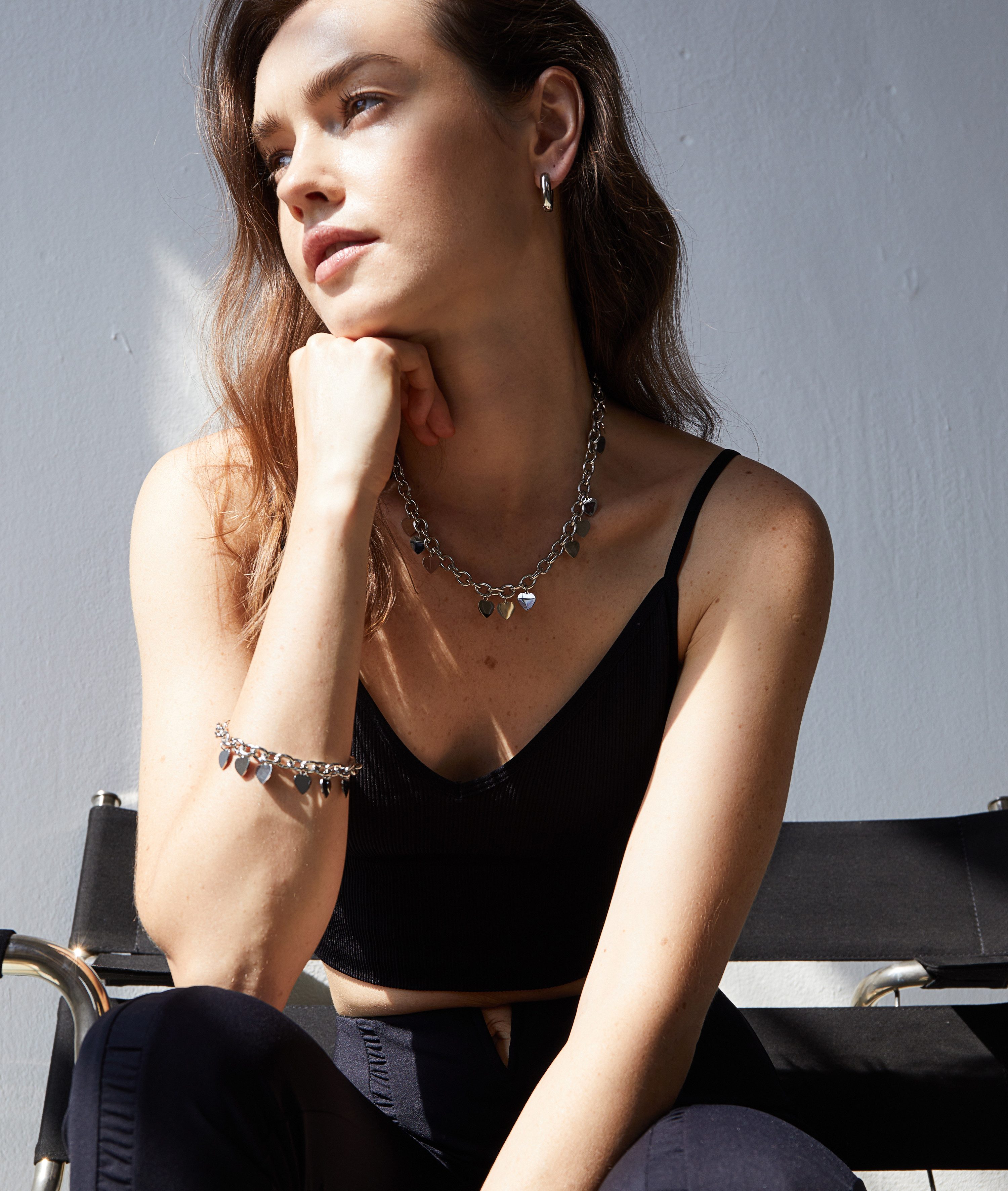 MUSTANG Ketting met hanger Sieraad Geschenk Roestvrijstalen Ketting Eindeloze Liefde Harten