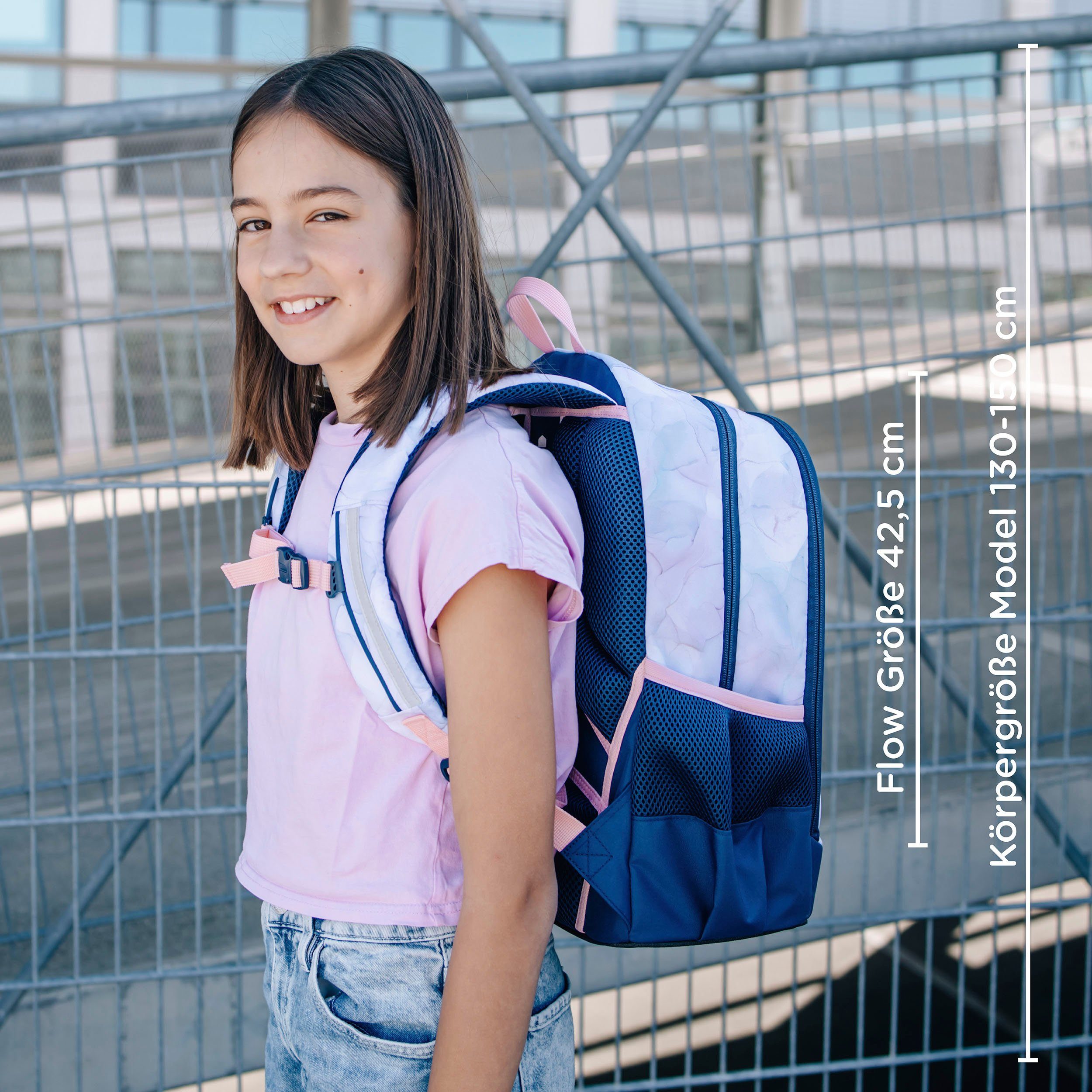 neoxx Schoolrugzak Flow, Dreaming of Pastel gedeeltelijk van gerecycled materiaal
