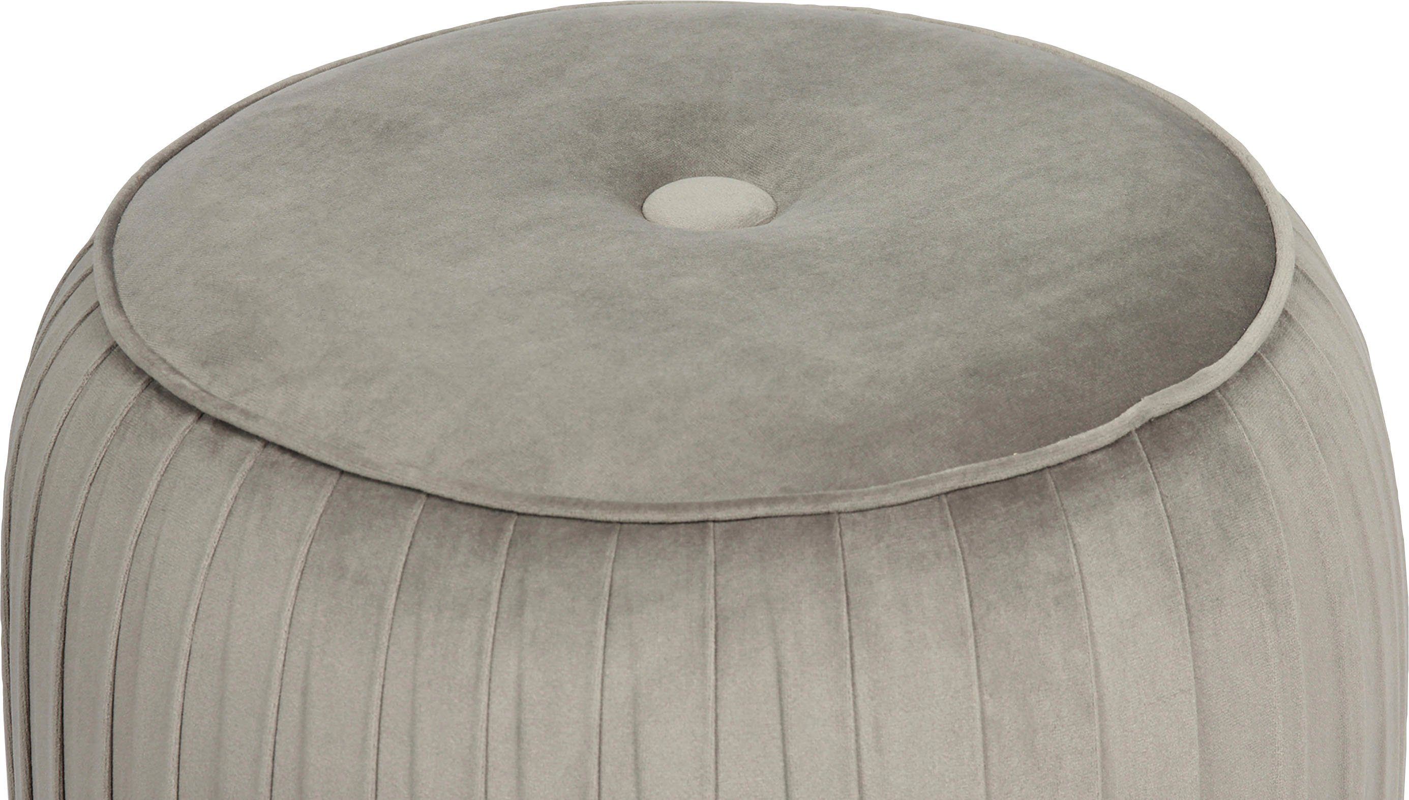 Kayoom Zithocker Kruk Lilje, elegante uitstraling door goudkleurige sokkel, hoogwaardige fluwelen bekleding (1 stuk)