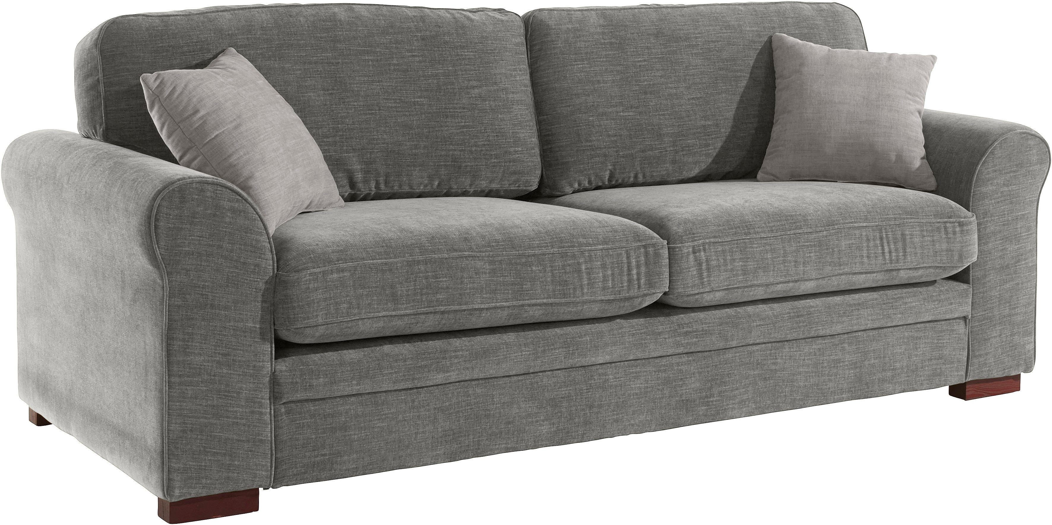 Home affaire 3-zitsbank Broughton zacht zitcomfort, incl. 2 sierkussens, opstaande naad