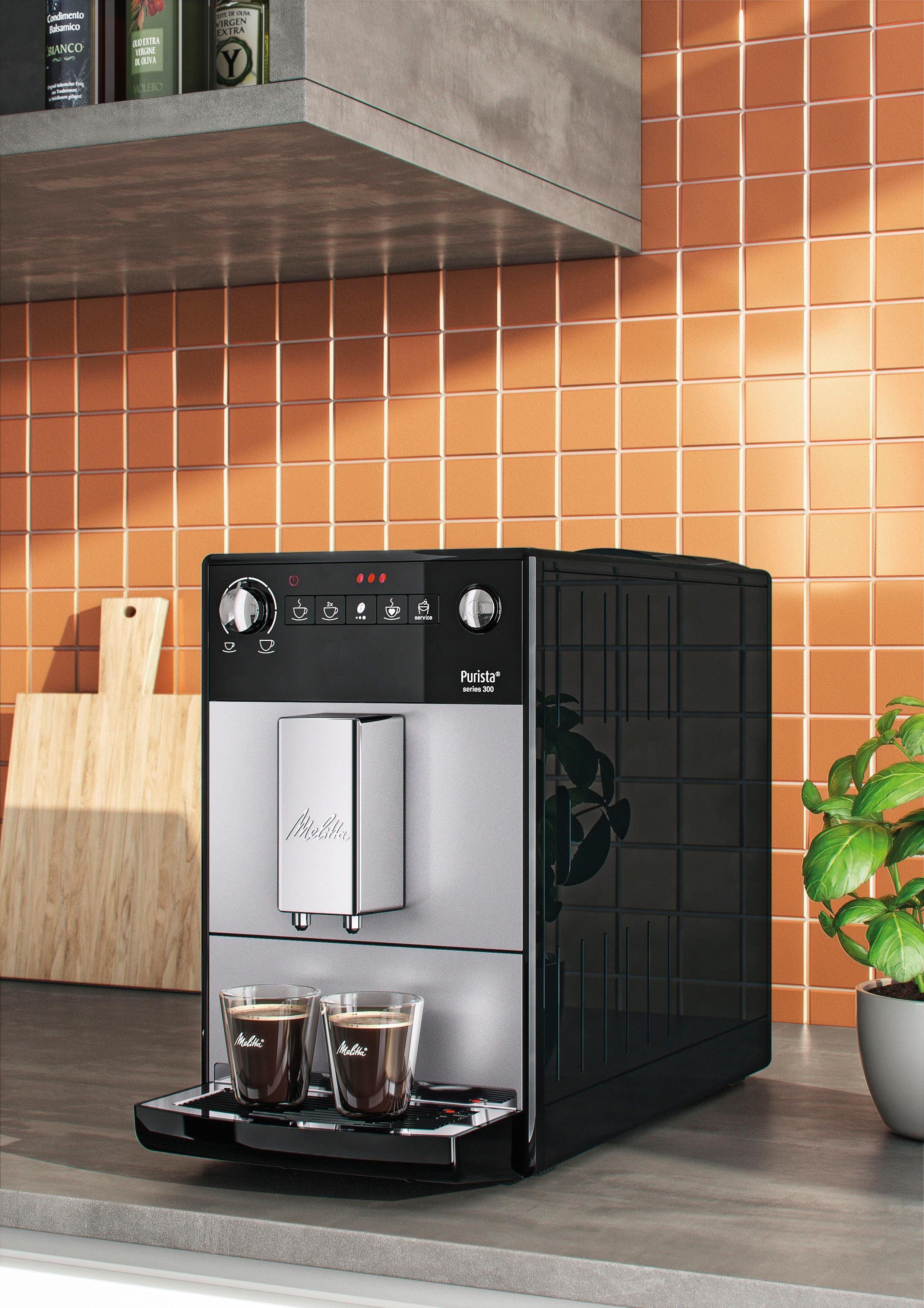 Melitta Volautomatisch koffiezetapparaat Purista® F230-101, zilverkleur/zwart, Favoriete koffie-functie, compact & extra geruisloos