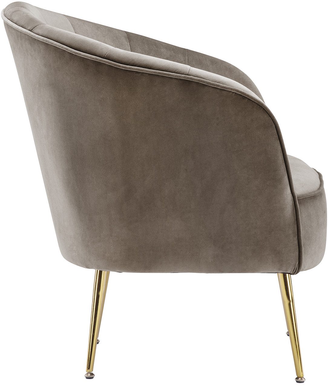 Kayoom Fauteuil Loulan 125, comfortabele cocktailstoel, luxe fluwelen bekleding Cocktailstoel, rugleuning met decoratieve naad, metalen poten in goudkleur (1 stuk)