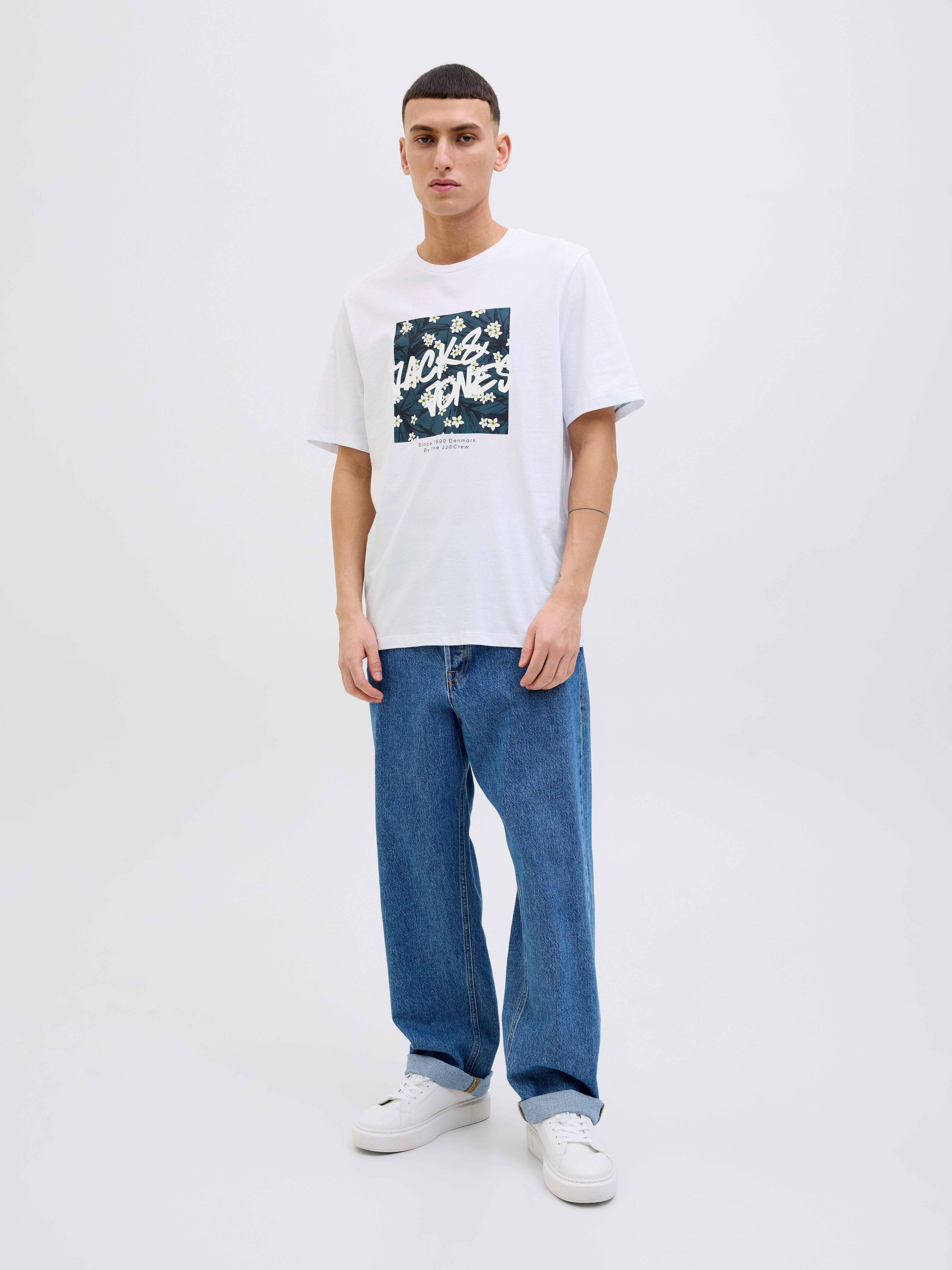 Jack & Jones Shirt met print JJHAWAII SHAPE TEE SS CREW NECK