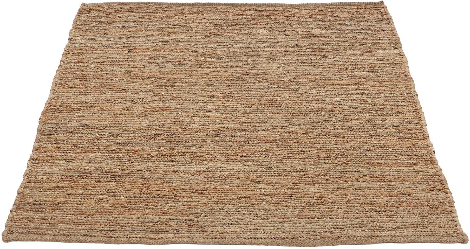 carpetfine Vloerkleed Nala jute tapijt van natuurlijke vezels keerbaar, van 100% jute, in vele maten en modellen, vierkant, rond