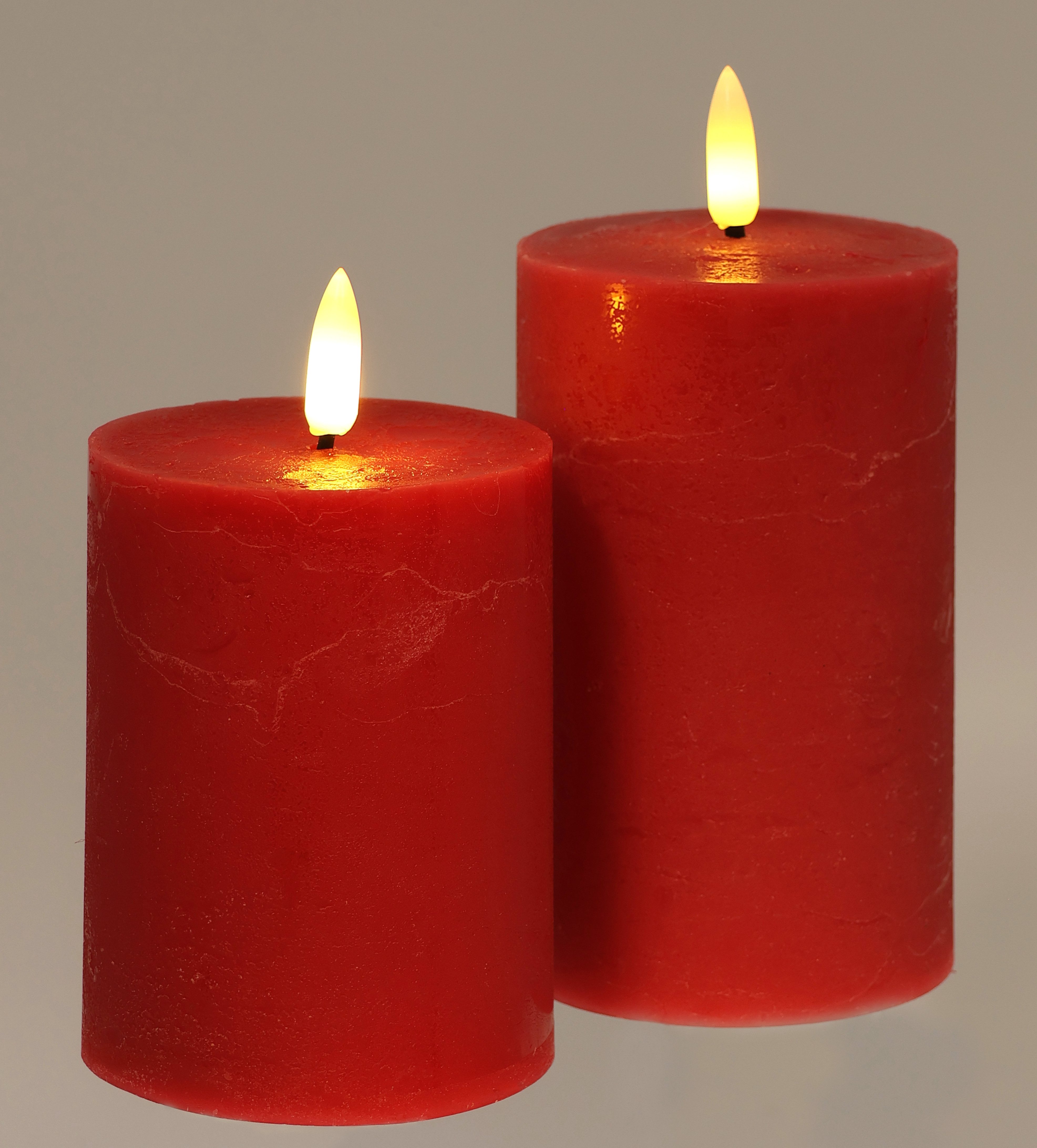 I.GE.A. Led-kaars LED echte waskaars 2-pack Met timer flikkerende stompkaars adventskaarsen adventskrans (2-delig)