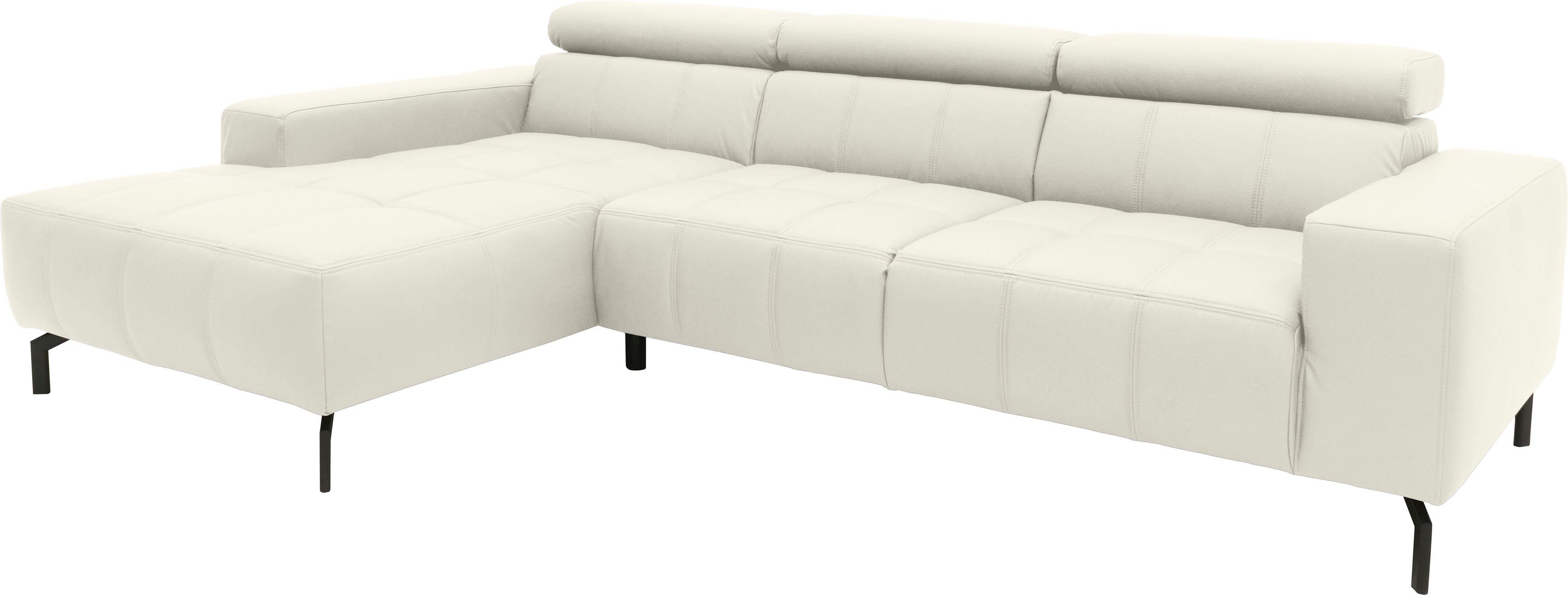 DOMO collection Hoekbank Cunelli mooie zitnaden als designelement, stevige zitcomfort, L-vorm