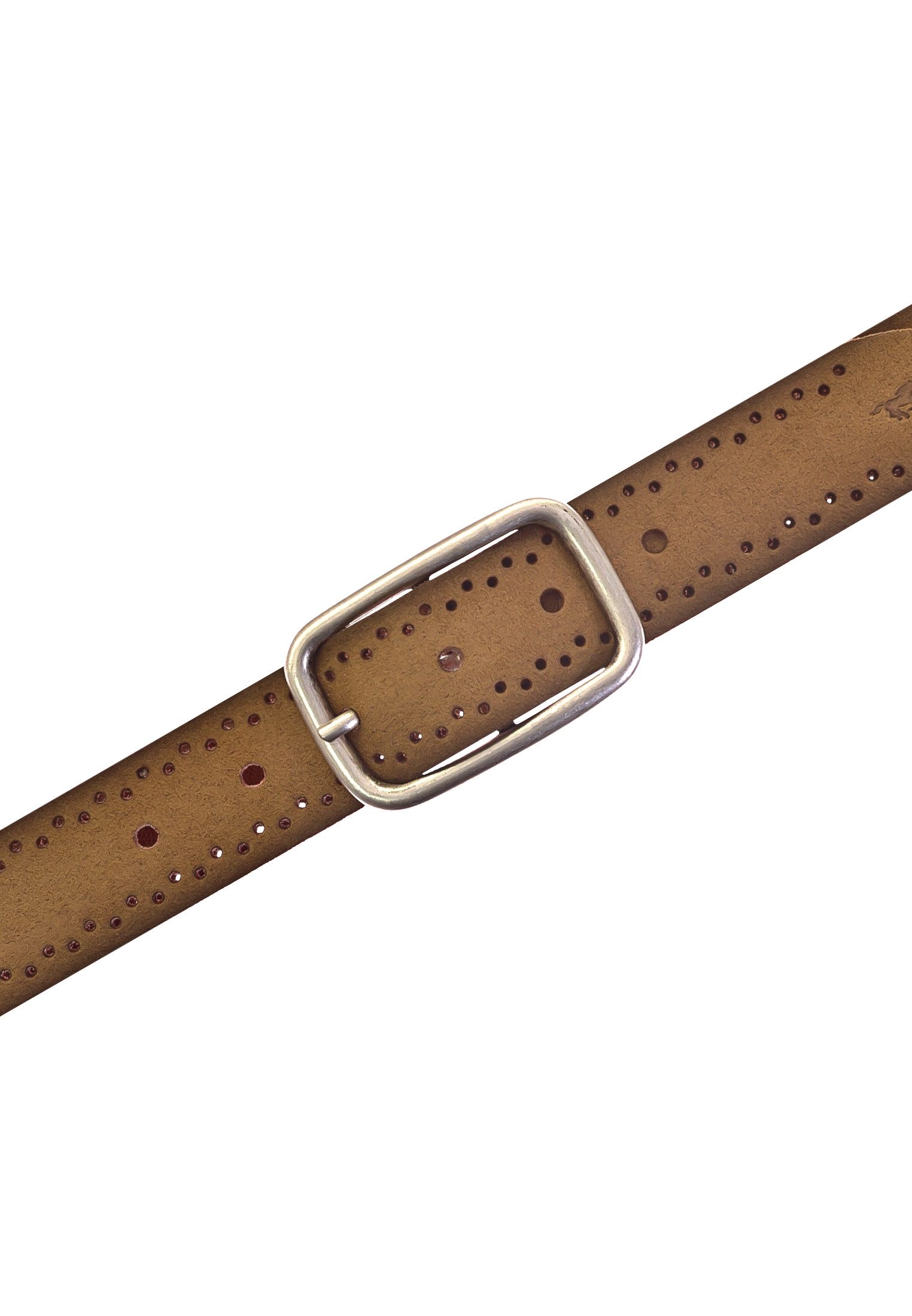 MUSTANG Leren riem Robuust, geperforeerd rundleer met perforatie, 3,5 cm