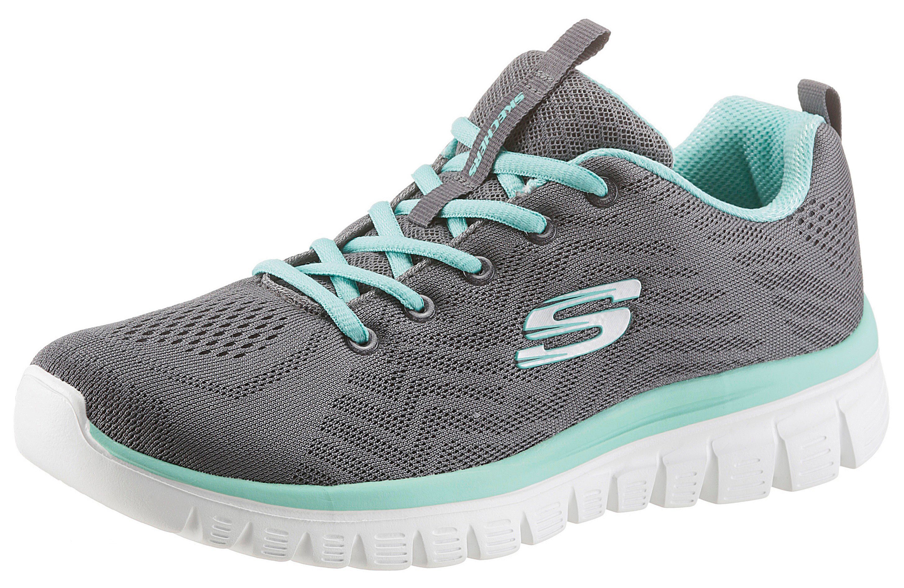 Skechers Sneakers Graceful - Get Connected Vrijetijdsschoen, lage schoen, veterschoen met memory foam dames schoenen maat 35 EU grijs