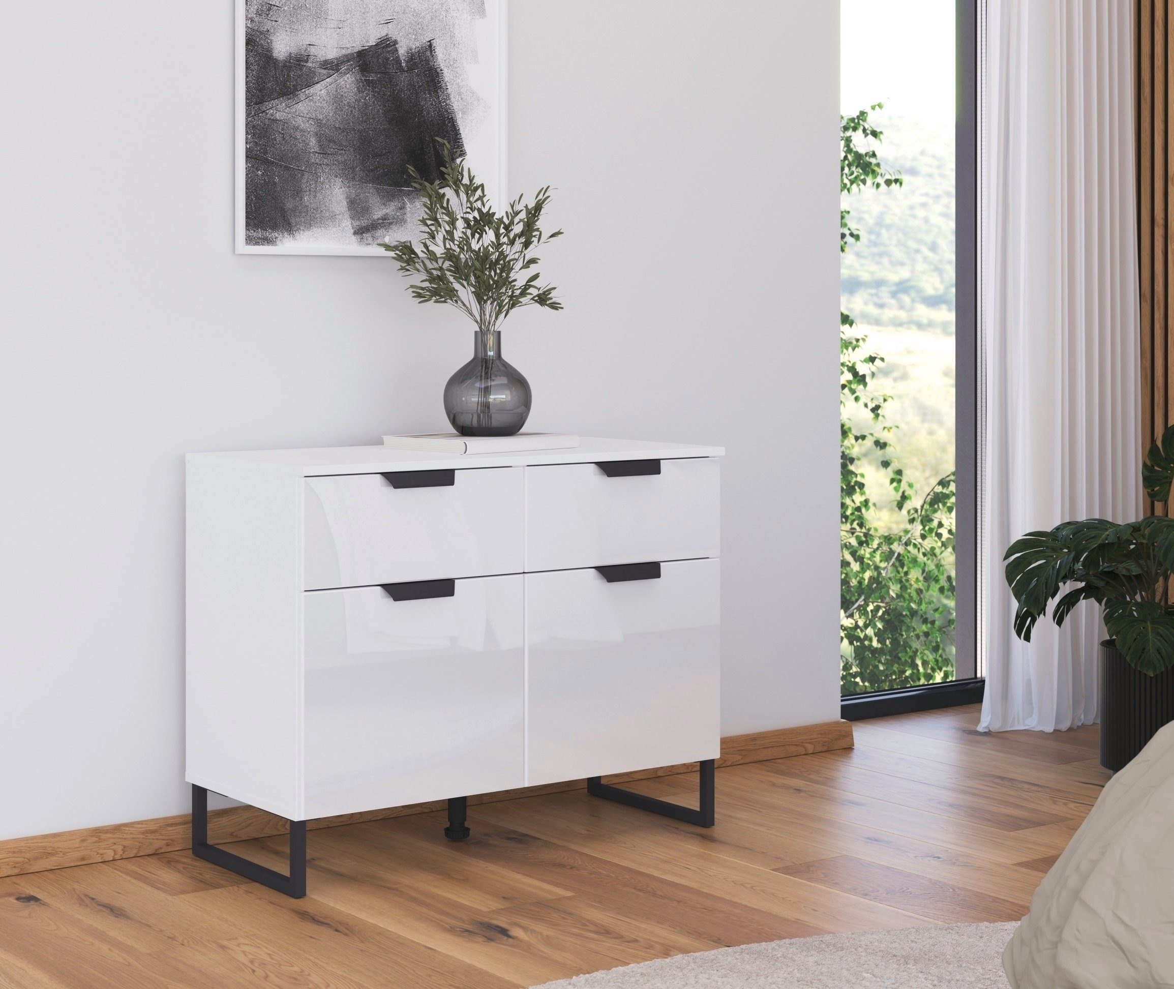 rauch Kast met laden en deuren Modern by Aditio met glazen front en sledevoet, 2 lades met softclose-functie