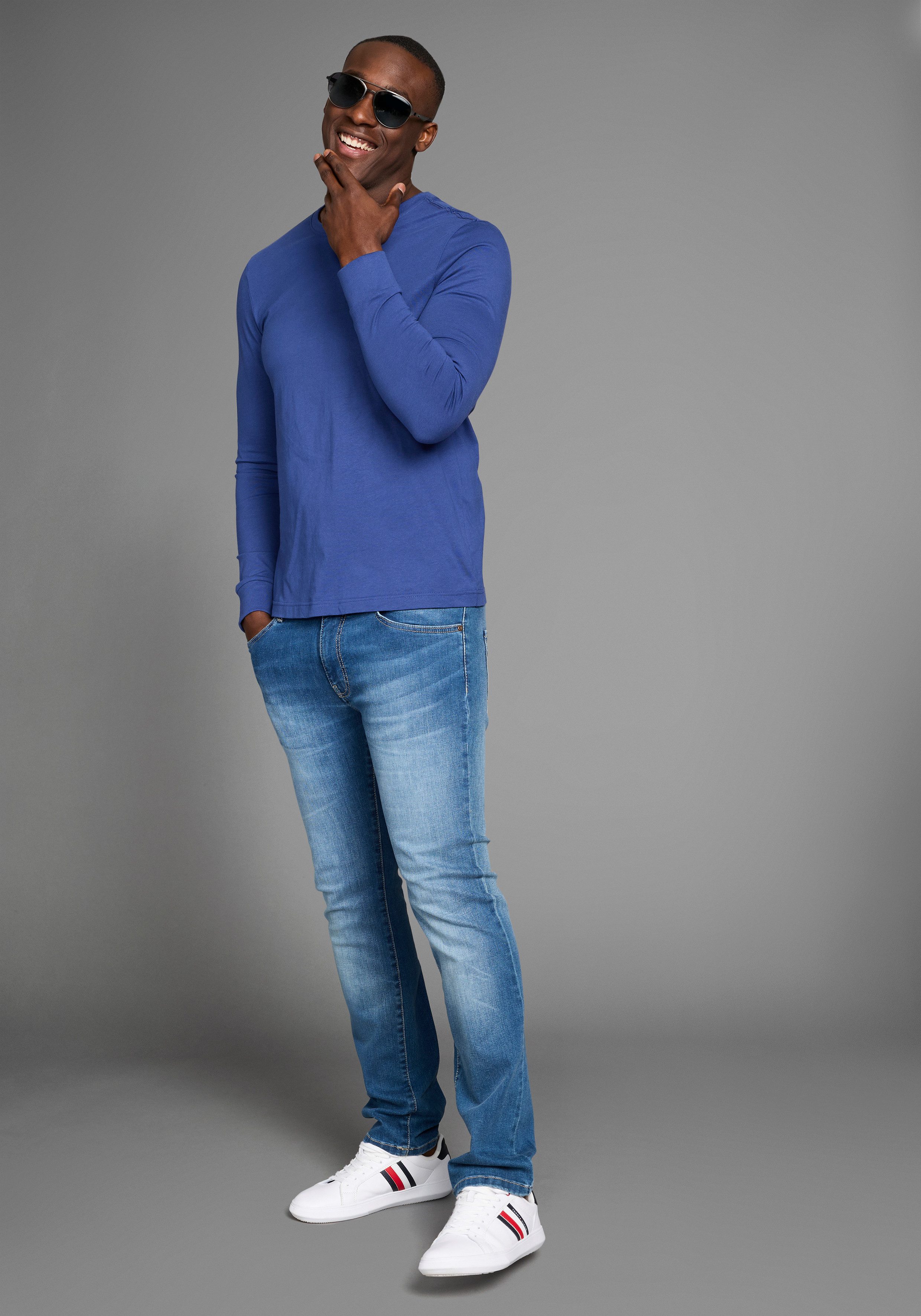 DELMAO Shirt met ronde hals met merklabel
