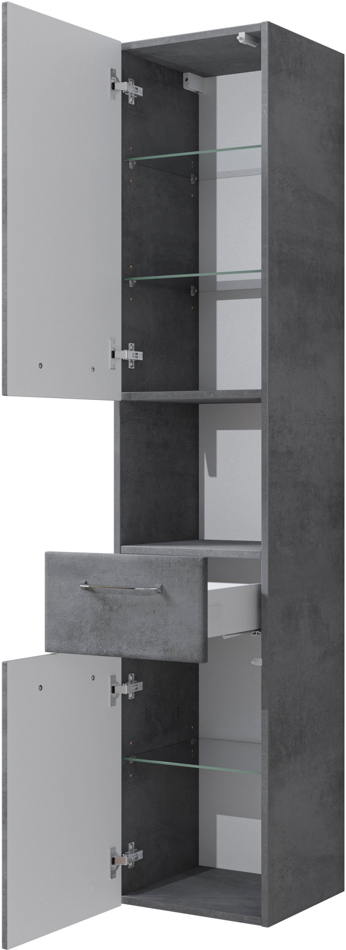 Saphir Hoge kast Quickset 945 Badkamermeubel, 35 cm breed, 2 deuren, 1 nis, 1 lade