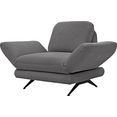 places of style fauteuil saletto modern design, incl. armleuningfunctie, naar keuze ook met verstelbare rugleuning grijs