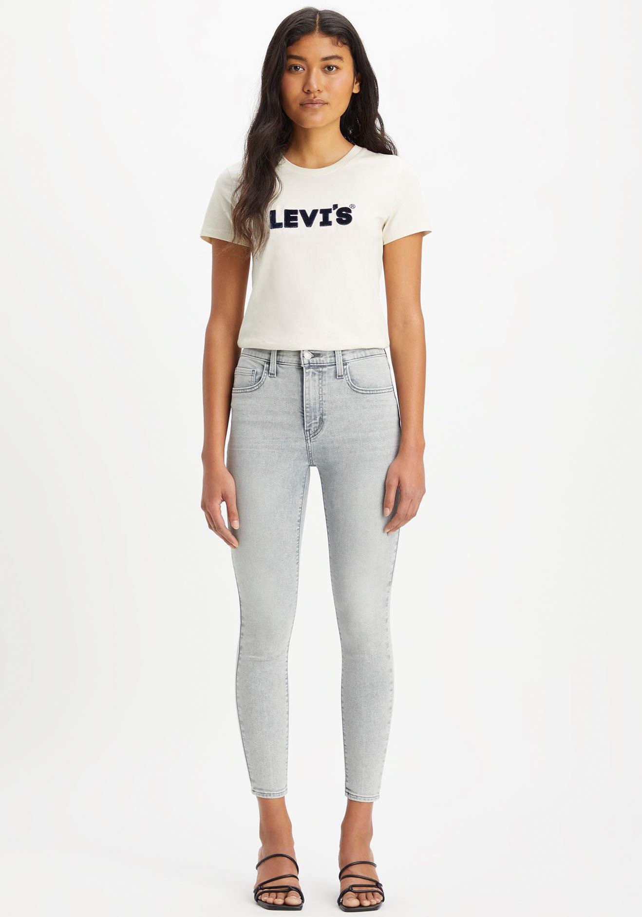levi's skinny fit jeans 720 high rise met hoge taille grijs