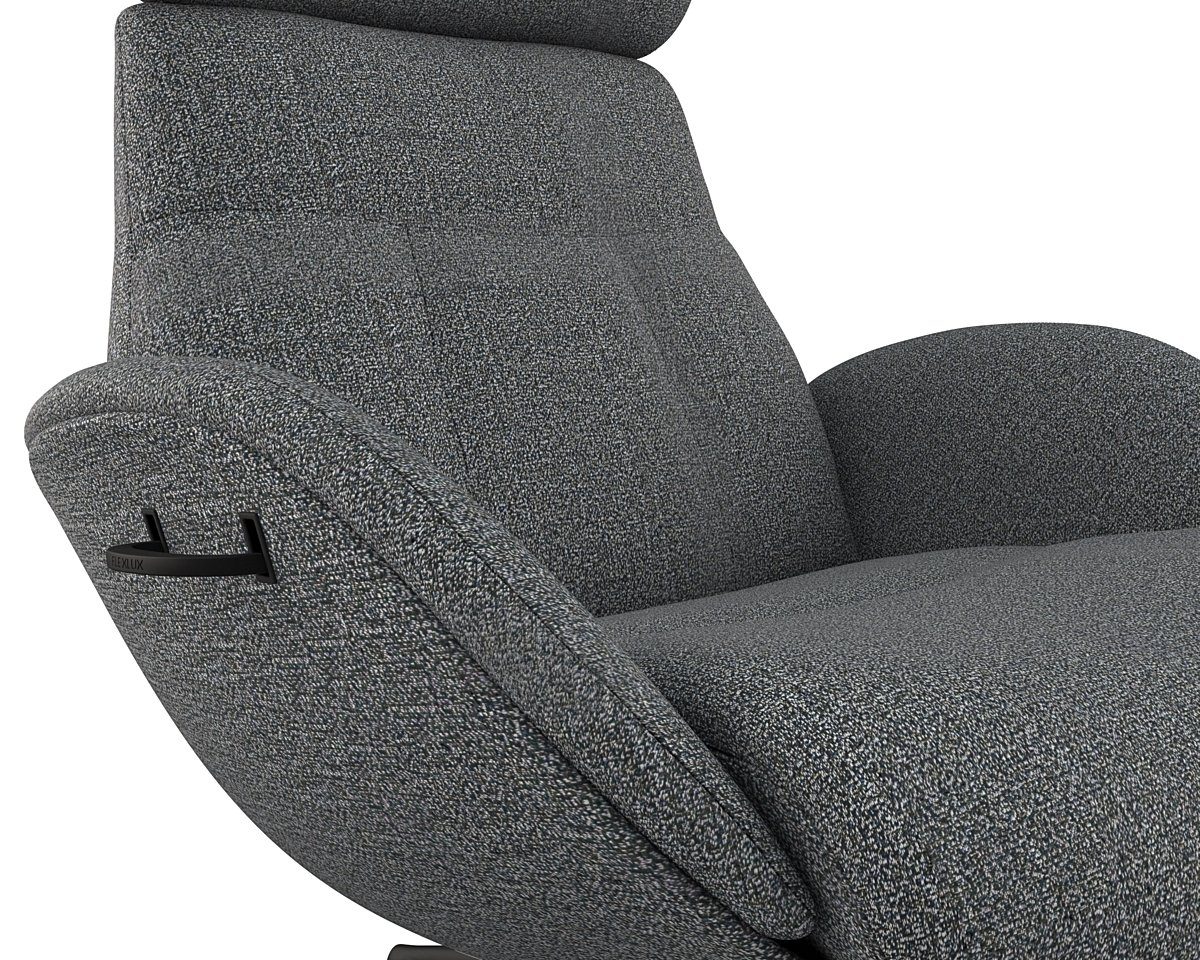 FLEXLUX Relaxfauteuil Relaxchairs Elegant Eersteklas comfort, rug- en hoofdsteunverstelling, draaibaar, zwarte voet