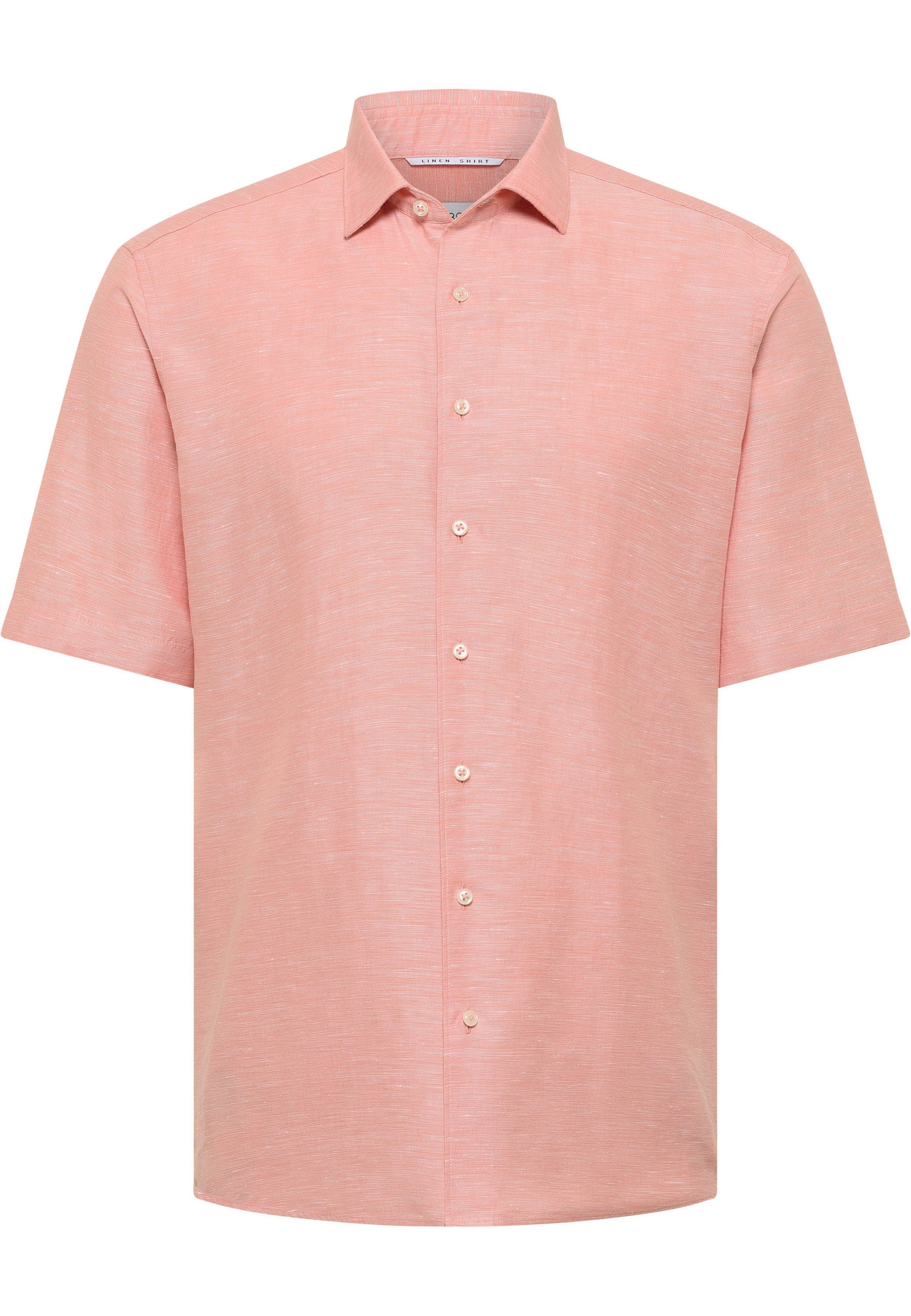 Eterna Overhemd met korte mouwen MODERN FIT EASY IRON (gemakkelijk te strijken) heren overhemden maat 42 oranje