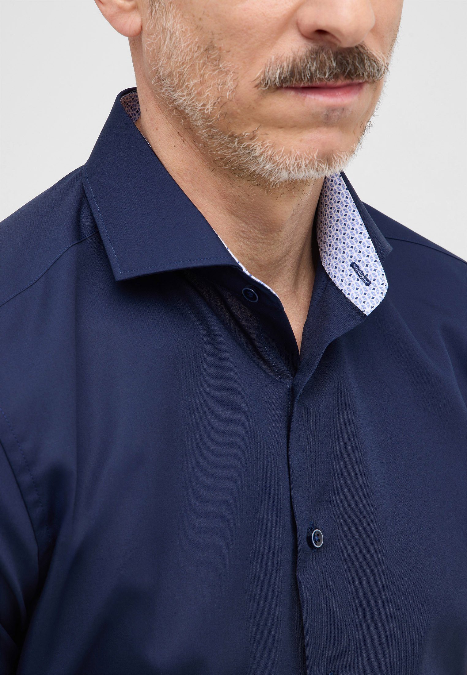 Eterna Overhemd met korte mouwen Slim fit NON IRON (strijkvrij)