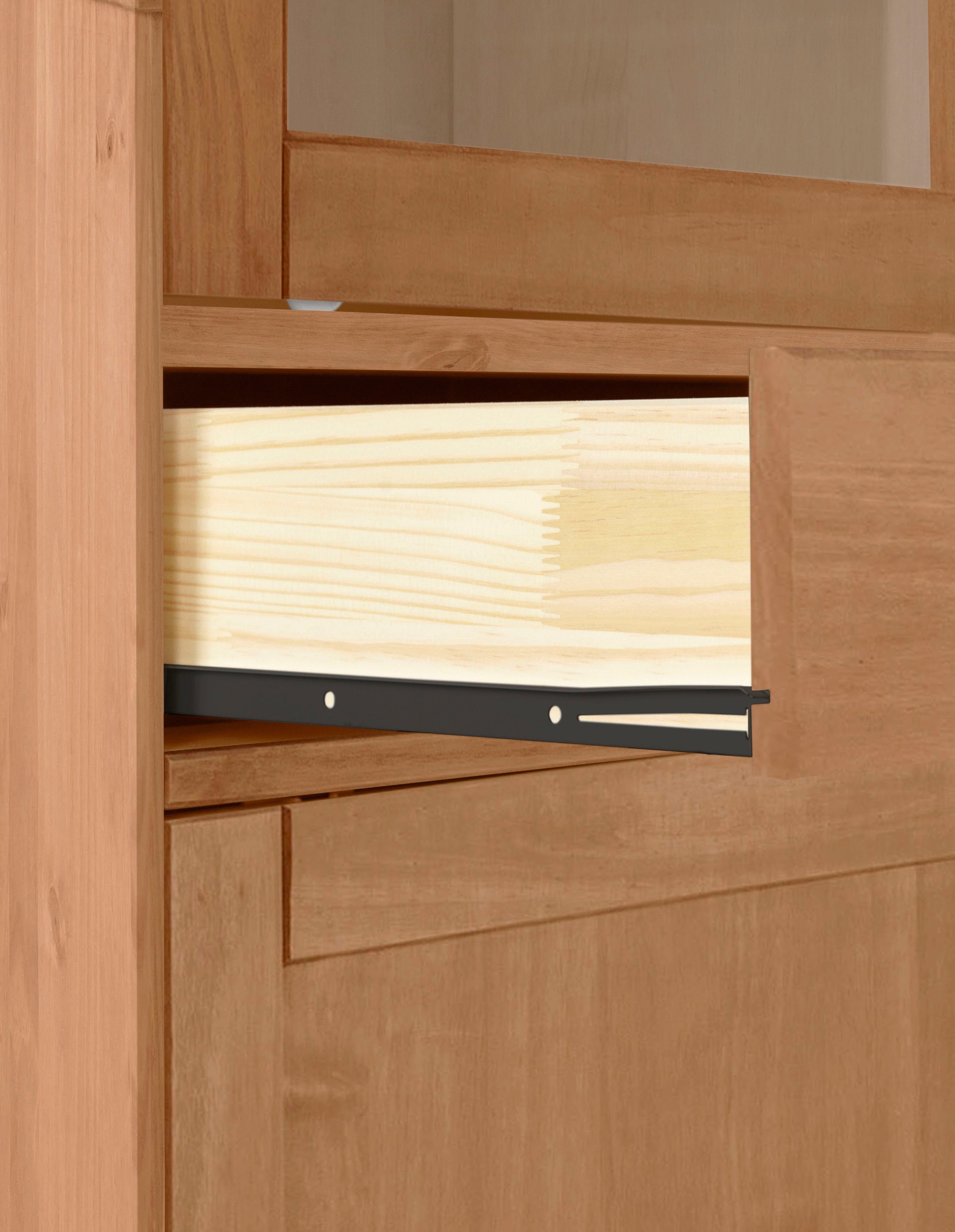 Home affaire Highboard Schröder Vitrine van massief dennenhout, breedte 114 cm