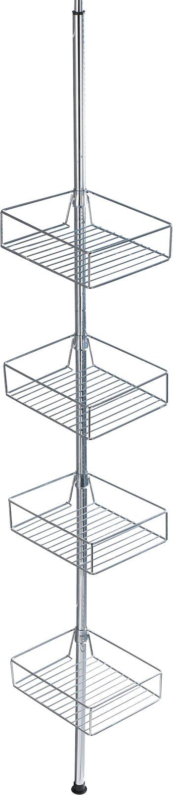 WENKO Telescooprek Domaso 4 planken rekken & planken maat 25x20x275 cm zilver(kleur)