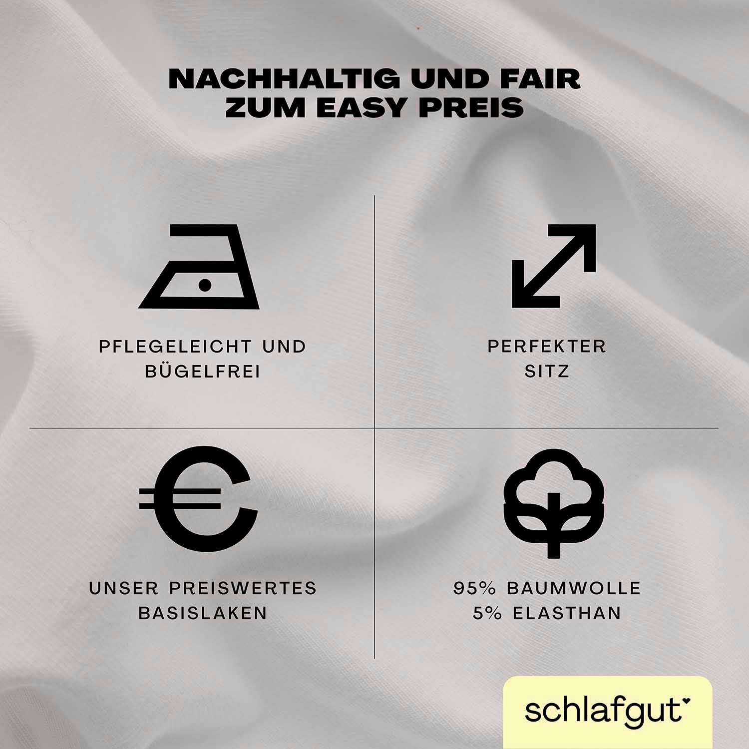 Schlafgut Hoeslaken EASY jersey elastaan topper (1 stuk)