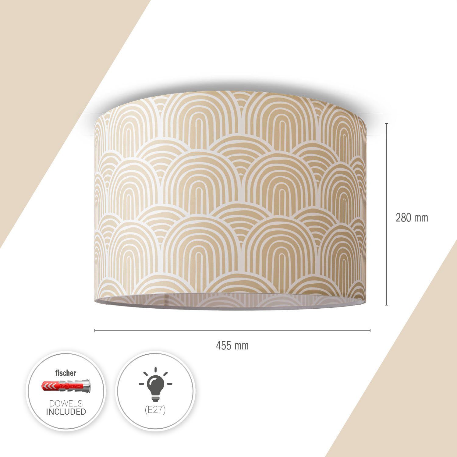 Paco Home Plafondlamp Hugo Pillar Met stoffen kap plafondlamp rond plafond modern abstract retro