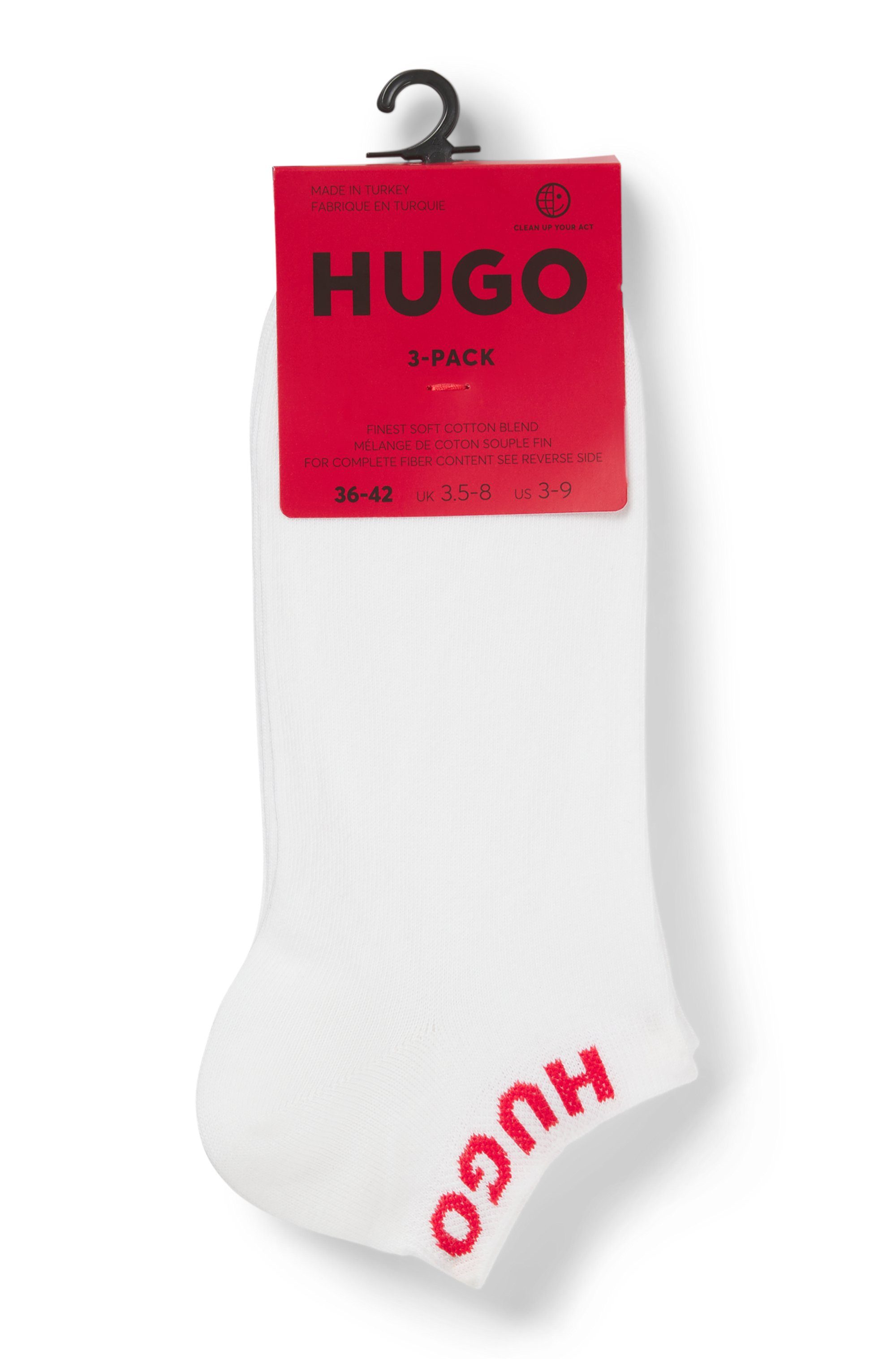 HUGO underwear Sokken 3P AS UNI CC W met contrasterende logo-opdruk (3 paar, Set van 3)
