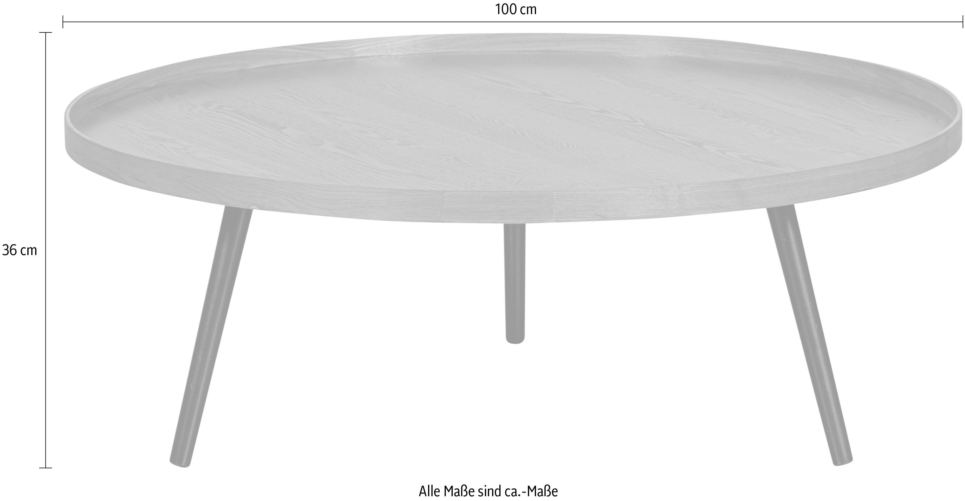 WOOOD Salontafel MESA ronde vorm, belastbaar tot 20 kg, h 36 cm x ø 100 cm