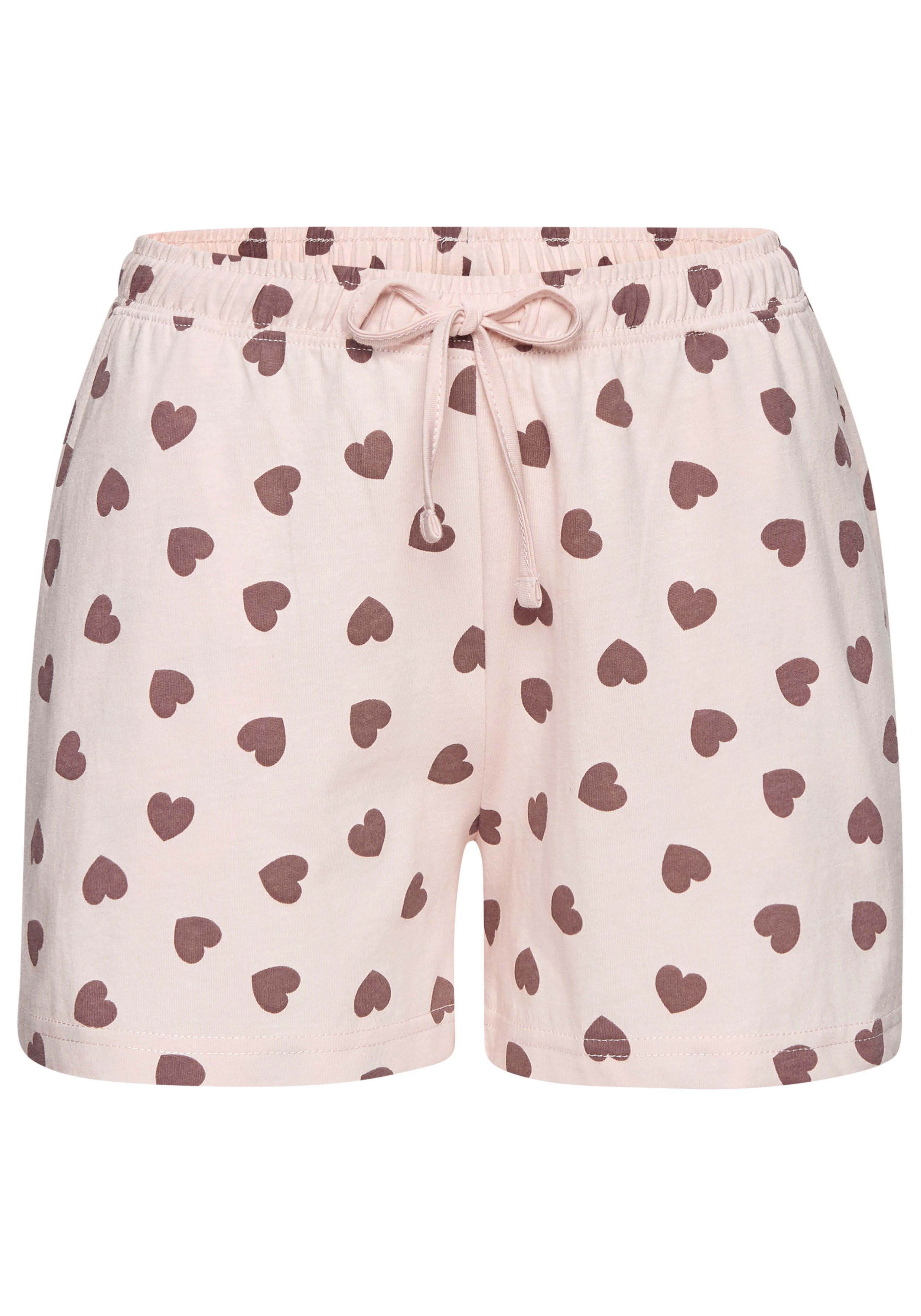 Vivance Dreams Shortama met schattig hartjespatroon (voordeelset, 4-delig)
