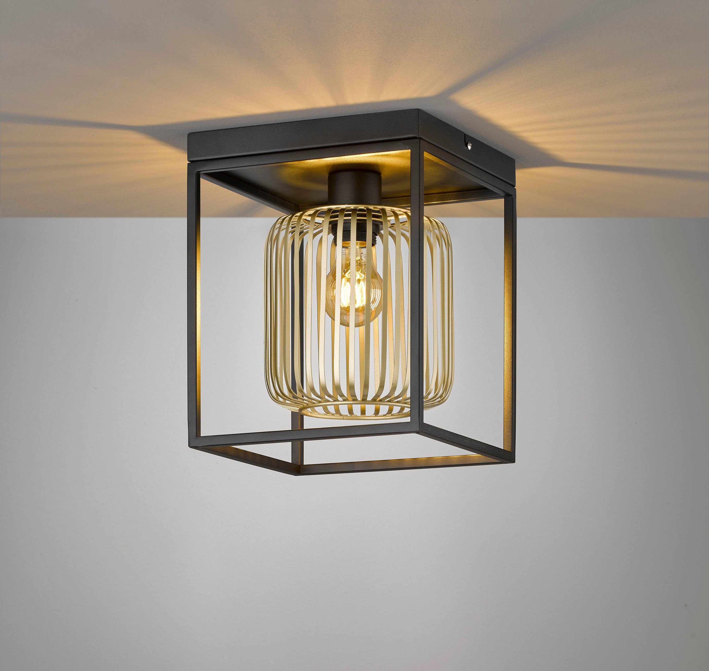 Honsel Leuchten Plafondlamp CAYDO Moderne, zandzwarte lamp - geeft je ruimte iets extravagants (1 stuk)
