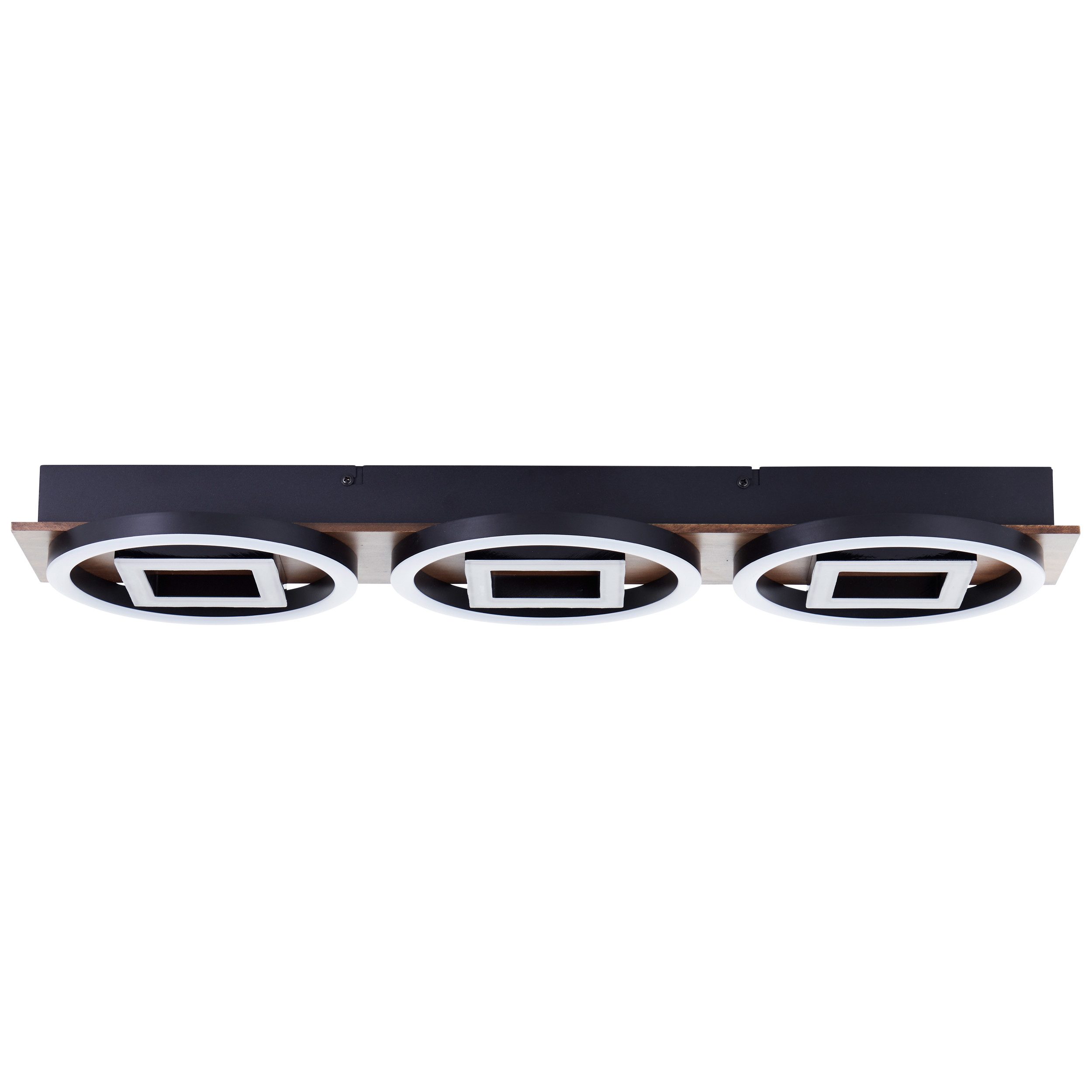 Brilliant Leuchten Led-plafondlamp Maureen LED plafondlamp, 67x20 cm, 3500 lm, 3000 K, dimbaar, zwart mat (1 stuk)