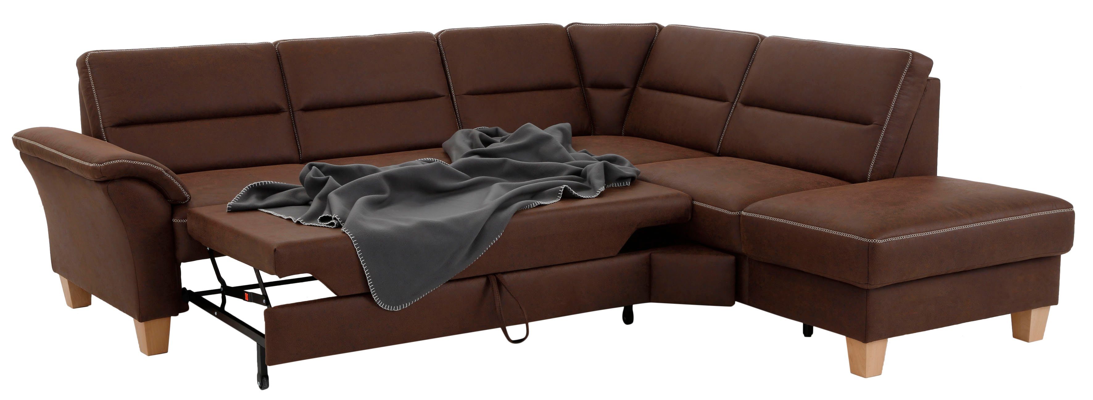 Home affaire Hoekbank Soleo L-model comfortabel door trapezehoek met relaxfunctie, ook met slaapfunctie
