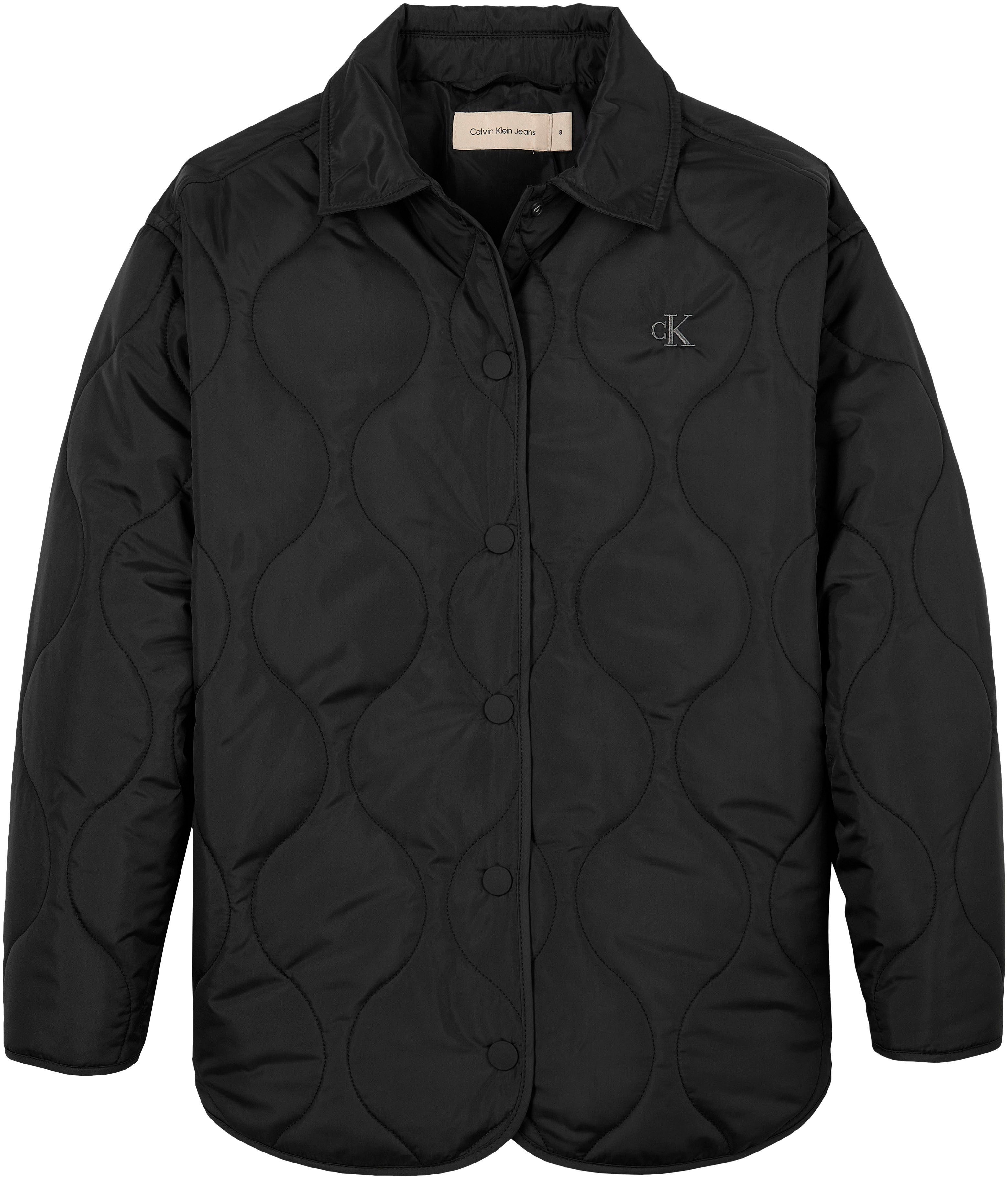 Calvin Klein Gewatteerde jas QUILTED OVERSHIRT voor kinderen tot 16 jaar met logo-opdruk