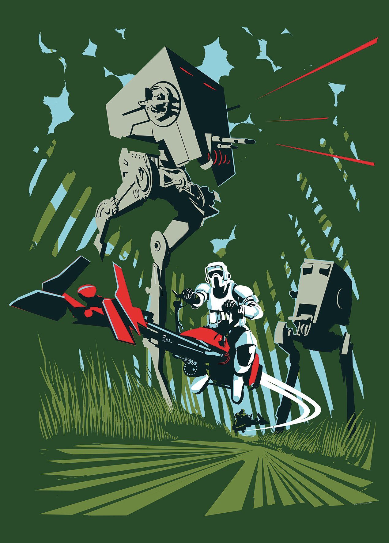 Komar wanddecoratie Star Wars Classic Vector Endor, zonder lijst