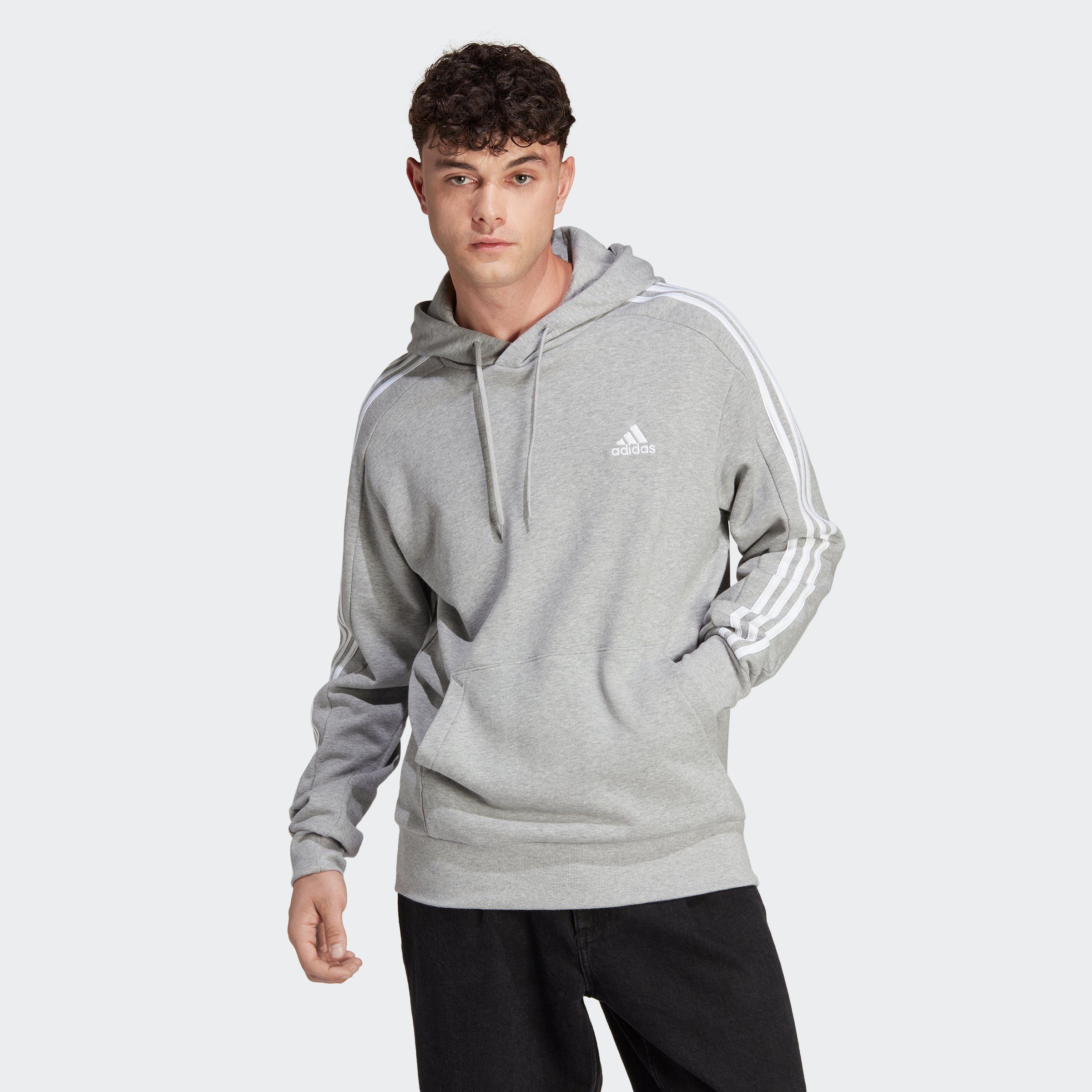 adidas Sportswear Hoodie ESSENTIALS FRENCH TERRY 3STREPEN HOODIE heren hoodies maat 4XL grijs