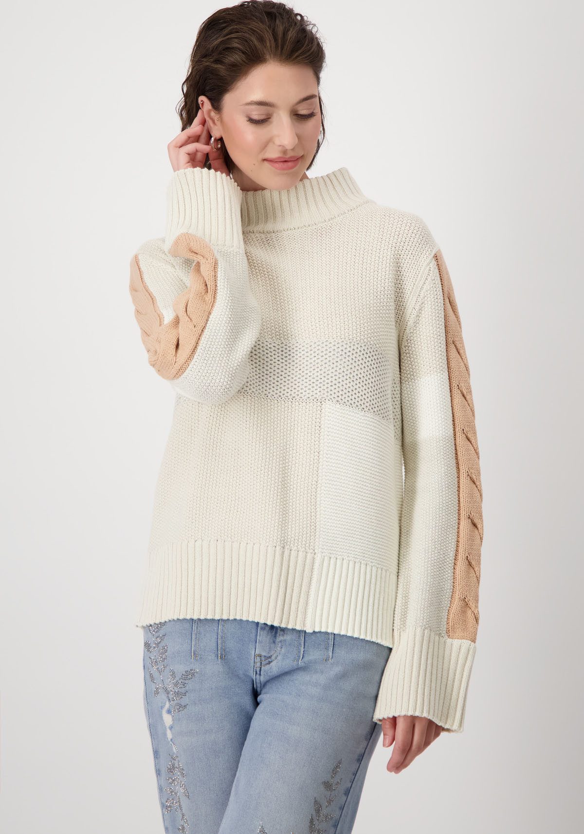 Monari Stijlvolle Pullover Sweater Beige Dames