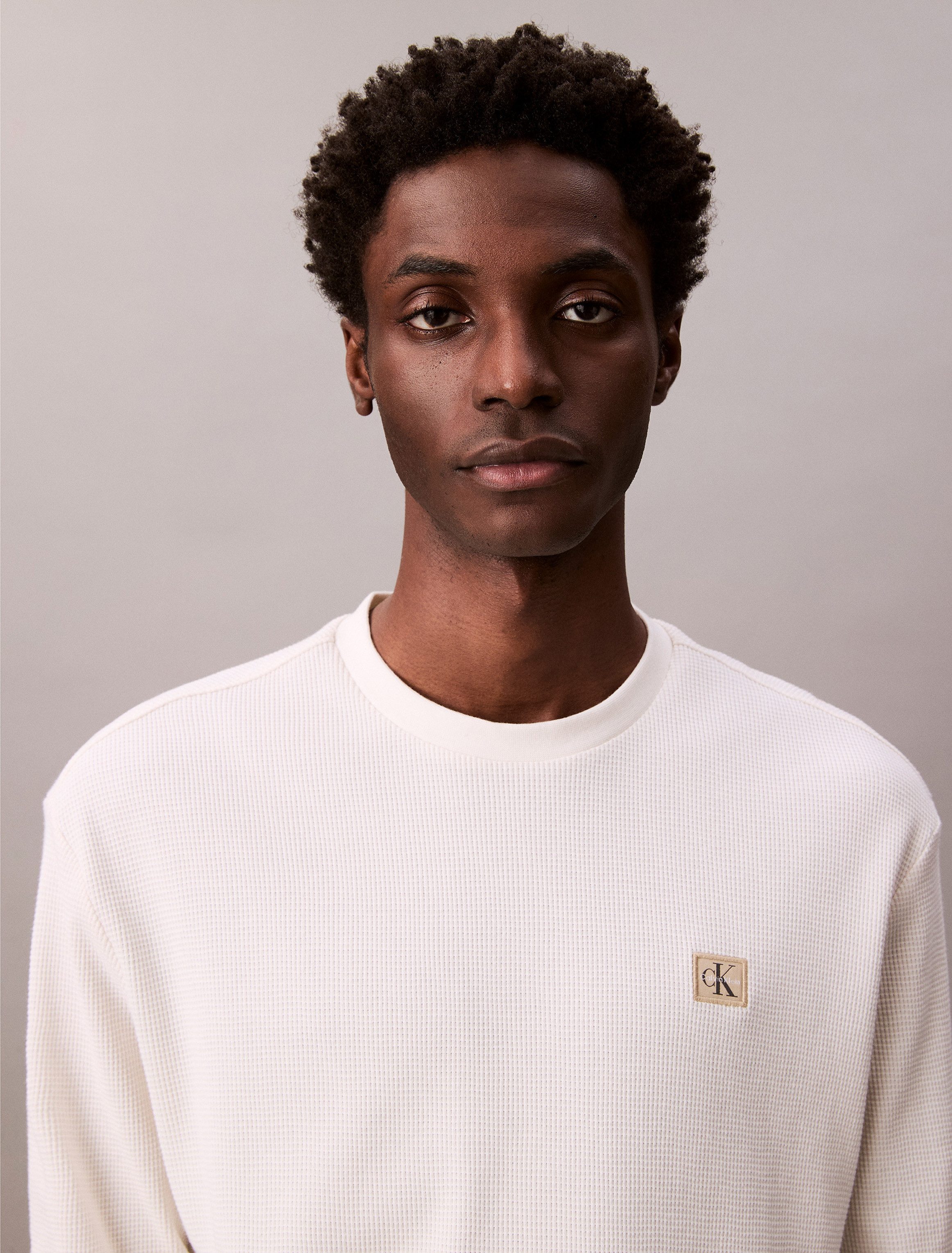 Calvin Klein Shirt met lange mouwen LS WAFFLE BADGE CREWNK TEE
