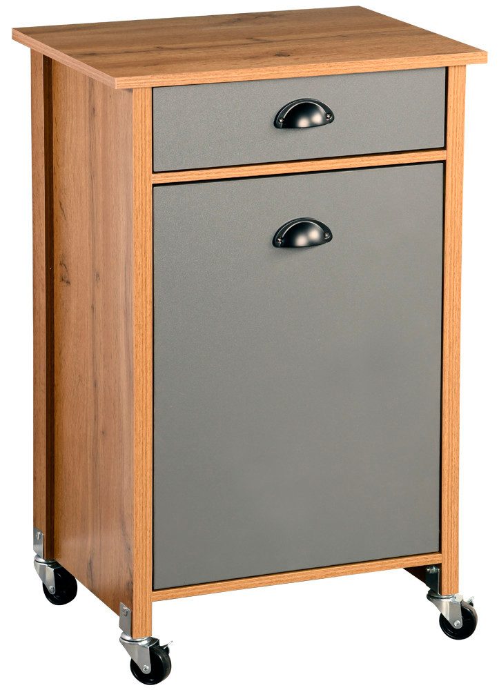 KESPER for kitchen & home Keukentrolley Rollwagen inclusief prullenbak, eik, FSC