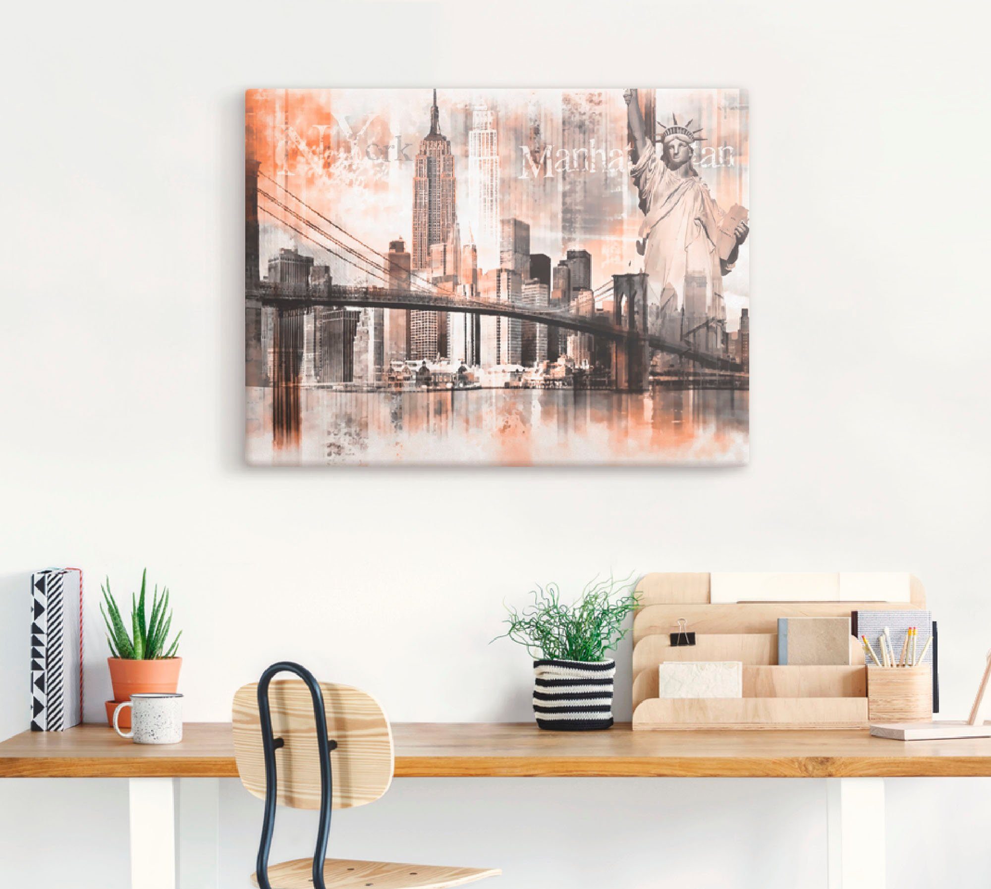 Artland Artprint New York skyline collage V als artprint op linnen, poster in verschillende formaten maten