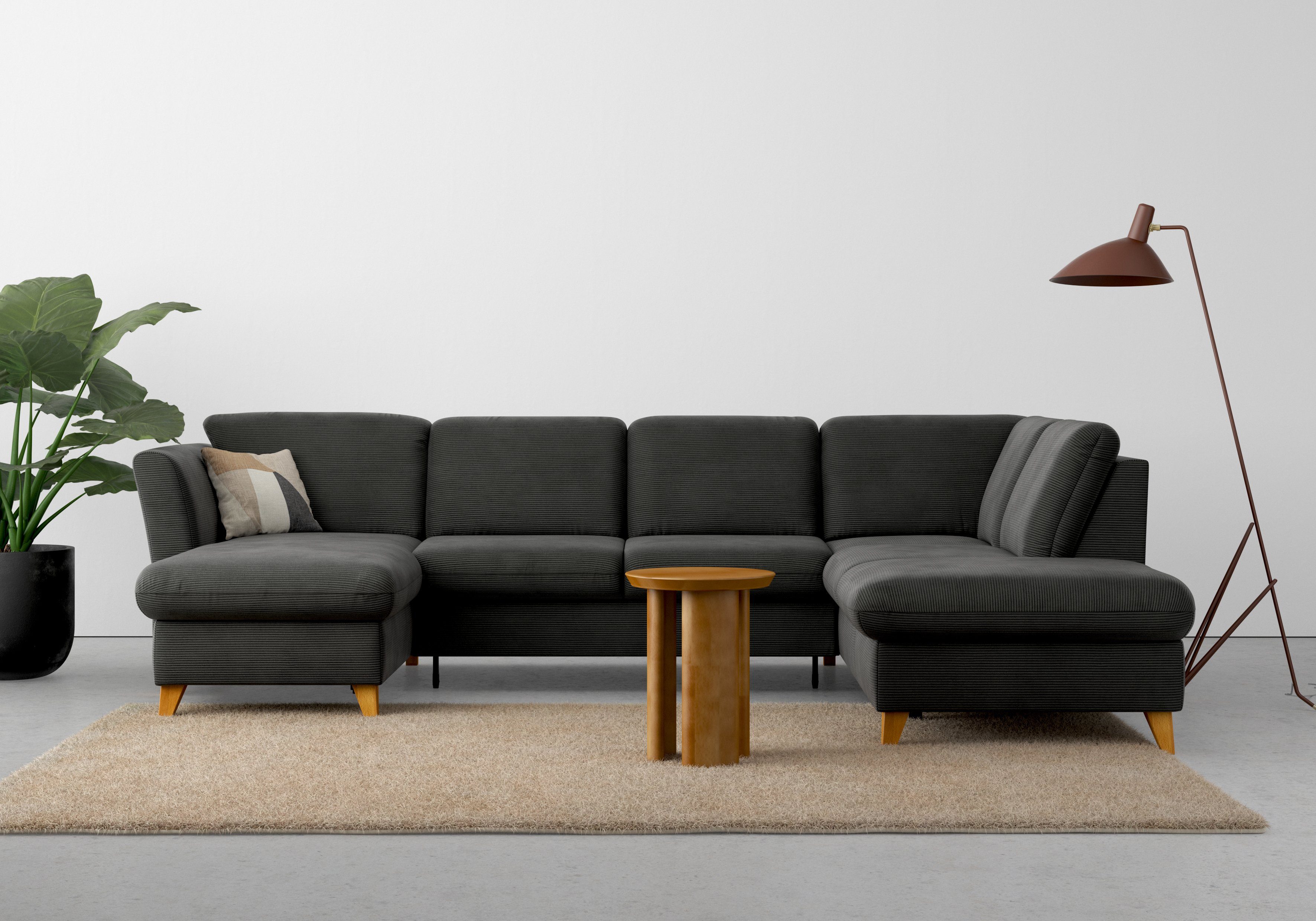 Home affaire Zithoek Trelleborg U-vorm naar keuze met slaapfunctie en bedkist, inclusief binnenveringsinterieur