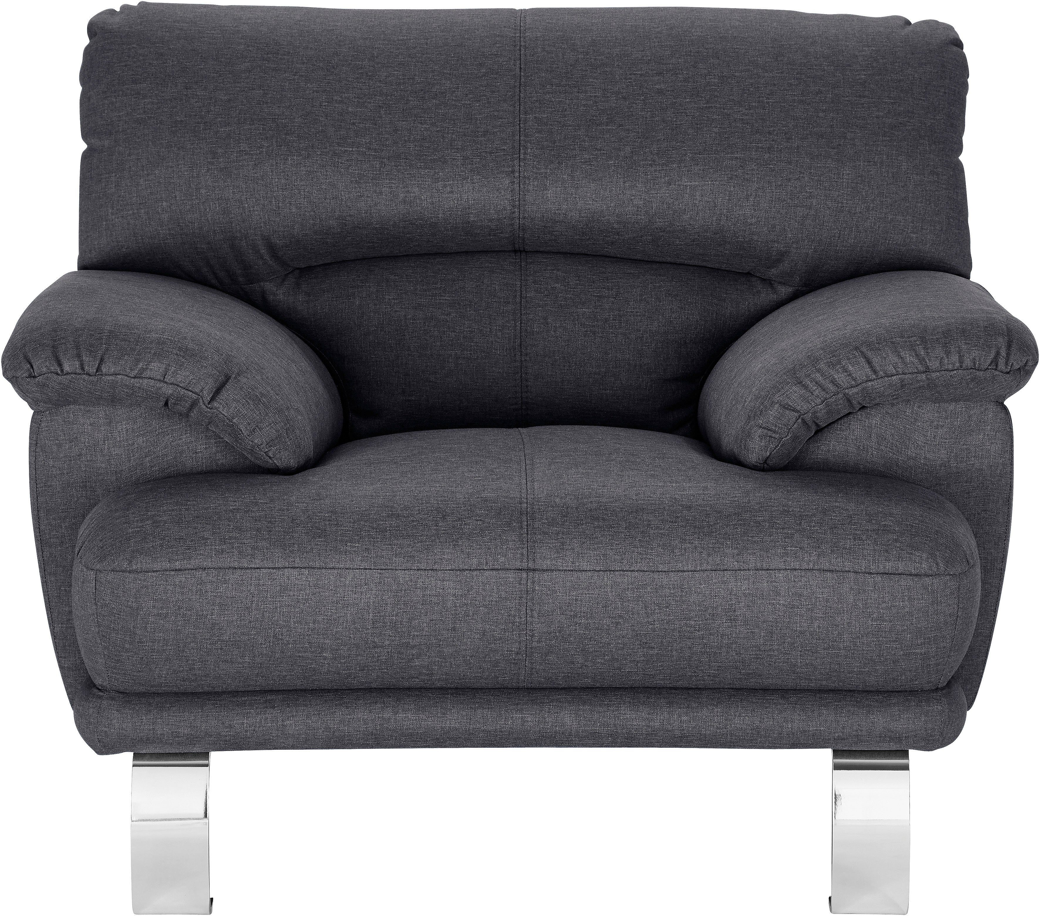 TRENDMANUFAKTUR Fauteuil Cecilia II, loungestoel in Italiaans design (set) fauteuils grijs