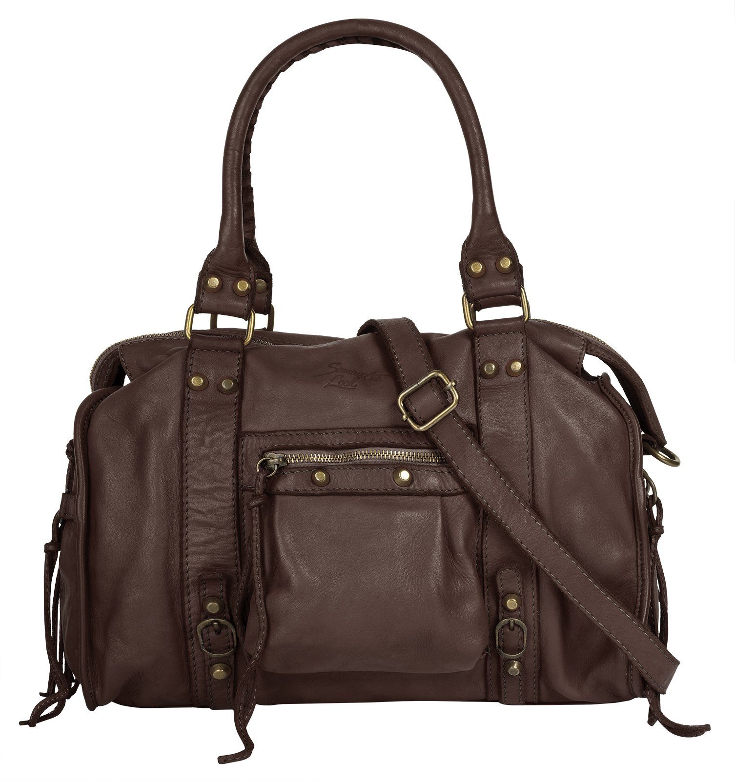 Samantha Look Shopper echt leer, made in italy (1-delig) dames shoppers maat Onesize bruin